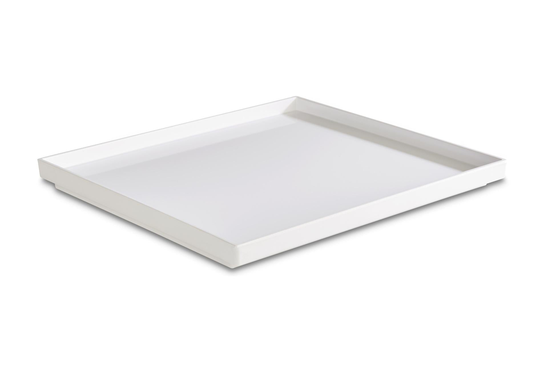 APS Asia Plus Vassoio Melamina Bianca Lucida GN 1/2 - 32,5 x 26,5 x H.3 cm Resistente al Calore e Lavabile in Lavastoviglie