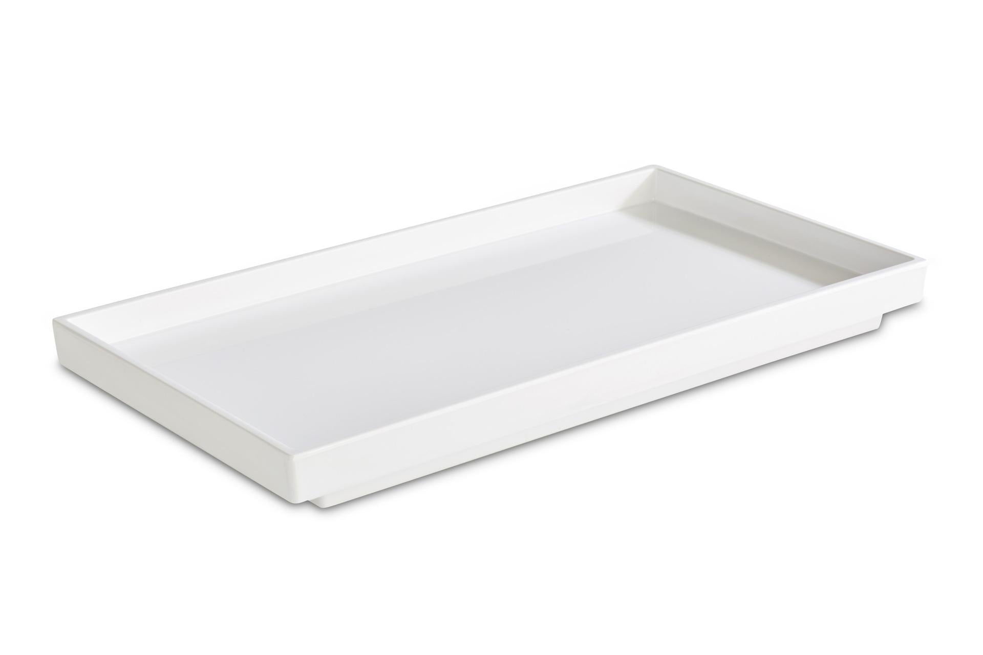 APS Asia Plus Vassoio In Melamina Bianca Lucida GN 1/3 - 32,5 x 17,6 x H.3 cm, Resistente al Calore e Lavabile in Lavastoviglie
