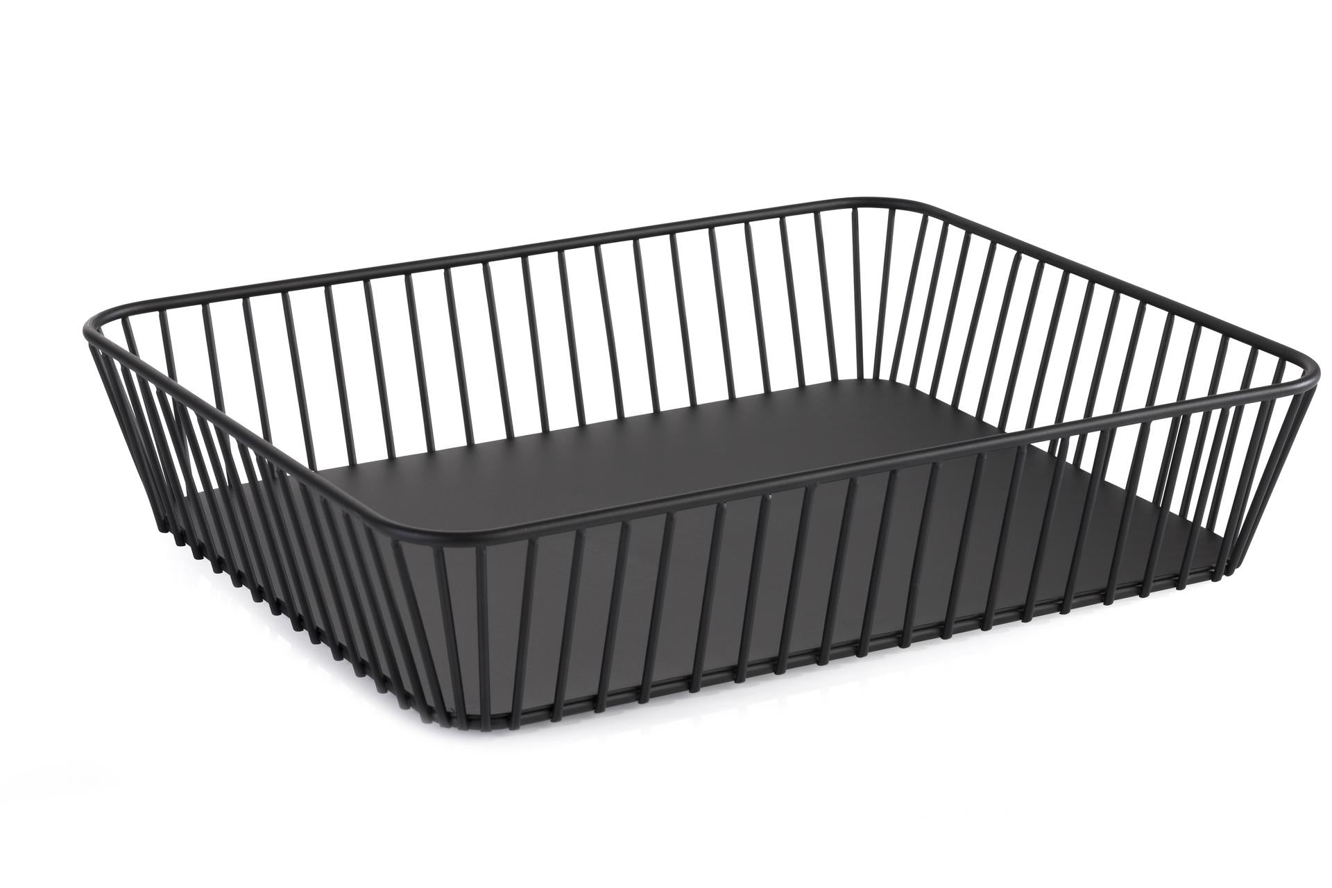 APS Urban Cestino Metallo Rettangolare GN 1/2 - 32.5 x 26.5 x H.7.5 cm Nero