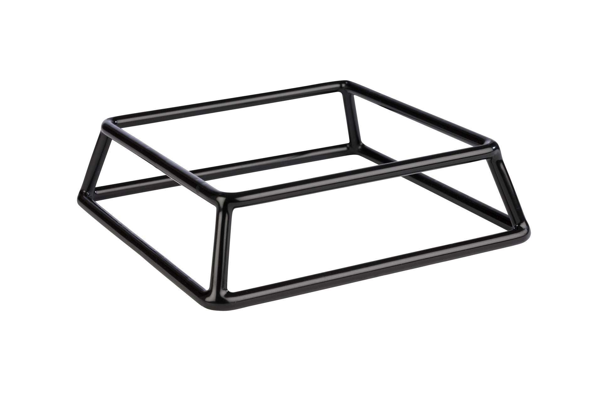 APS Multi-Supporto Buffet Base Quadrata H.5 cm - 18 x 18 cm In Metallo e PVC Con Rivestimento Antiscivolo Nero