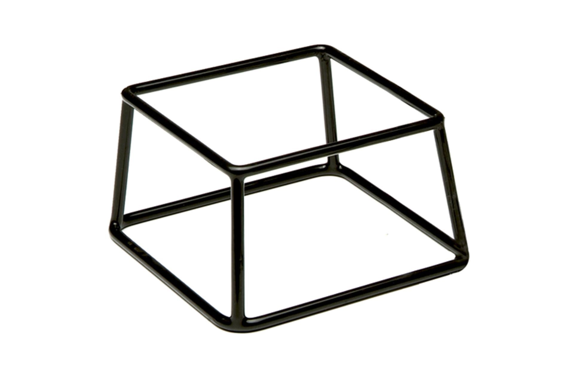 APS Multi-Supporto Buffet Base Quadrata 18x18 cm H.10 In Metallo e PVC Con Rivestimento Antiscivolo Nero