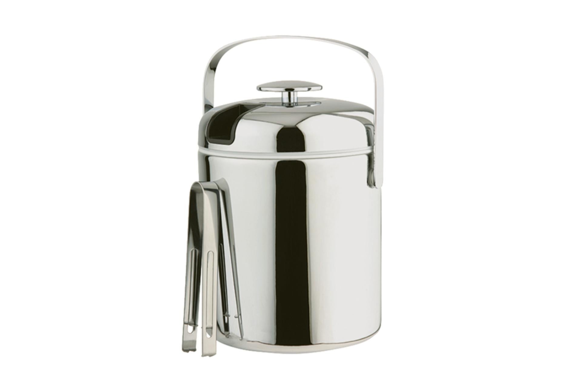 APS Set Portaghiaccio Rotondo Inox Ø14 cm - H.22 cm 1.3 L Con Colino e Inserto Isolante