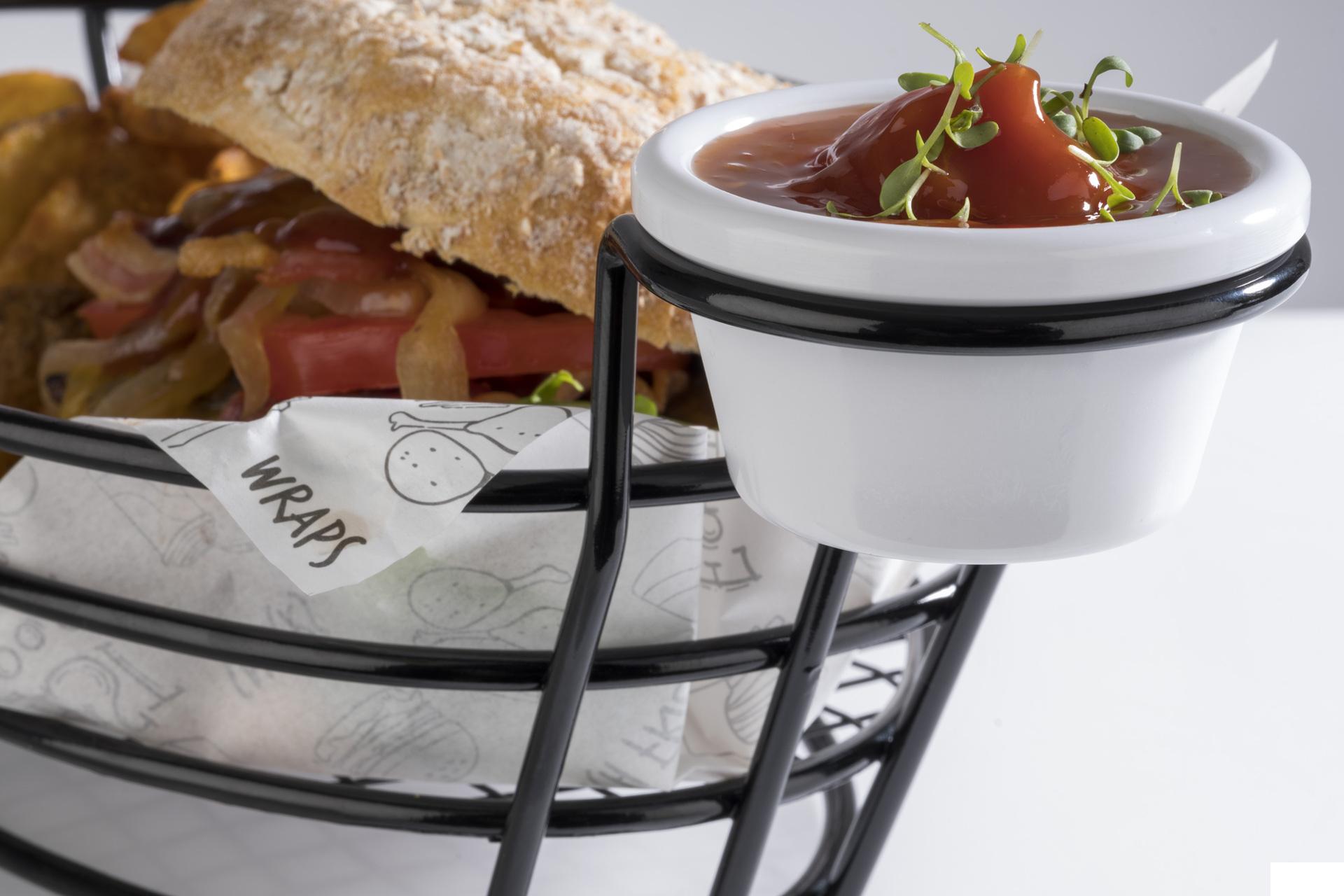 APS Burger e Fries Cestino Ovale In Filo Metallo Con Manici - 39 x 20 x H.11 cm 3