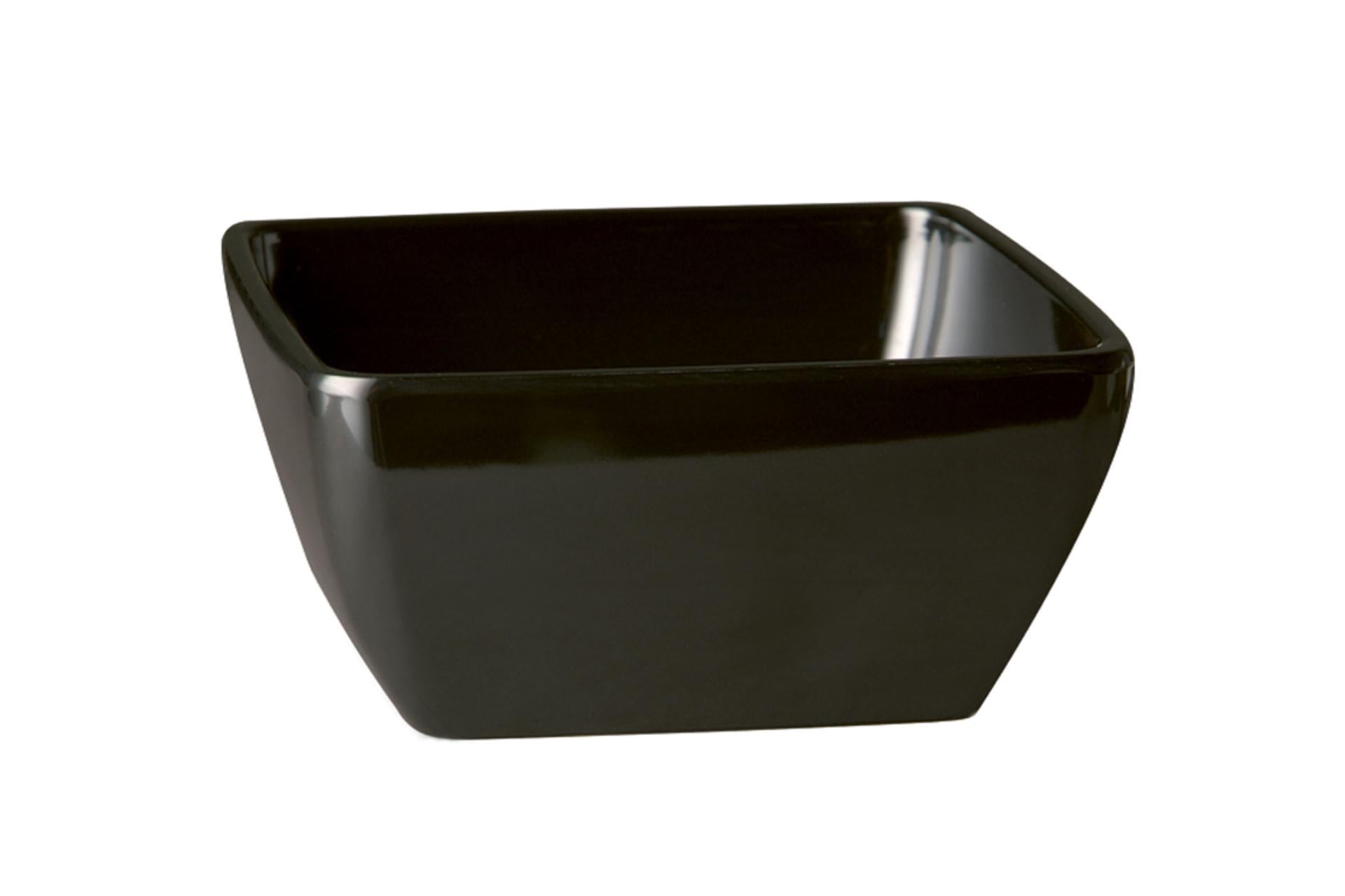 APS Pure Insalatiera Quadra 19 x 19 cm H.9 cm In Melamina Nera Infrangibile Impilabile - Set 5 Pz