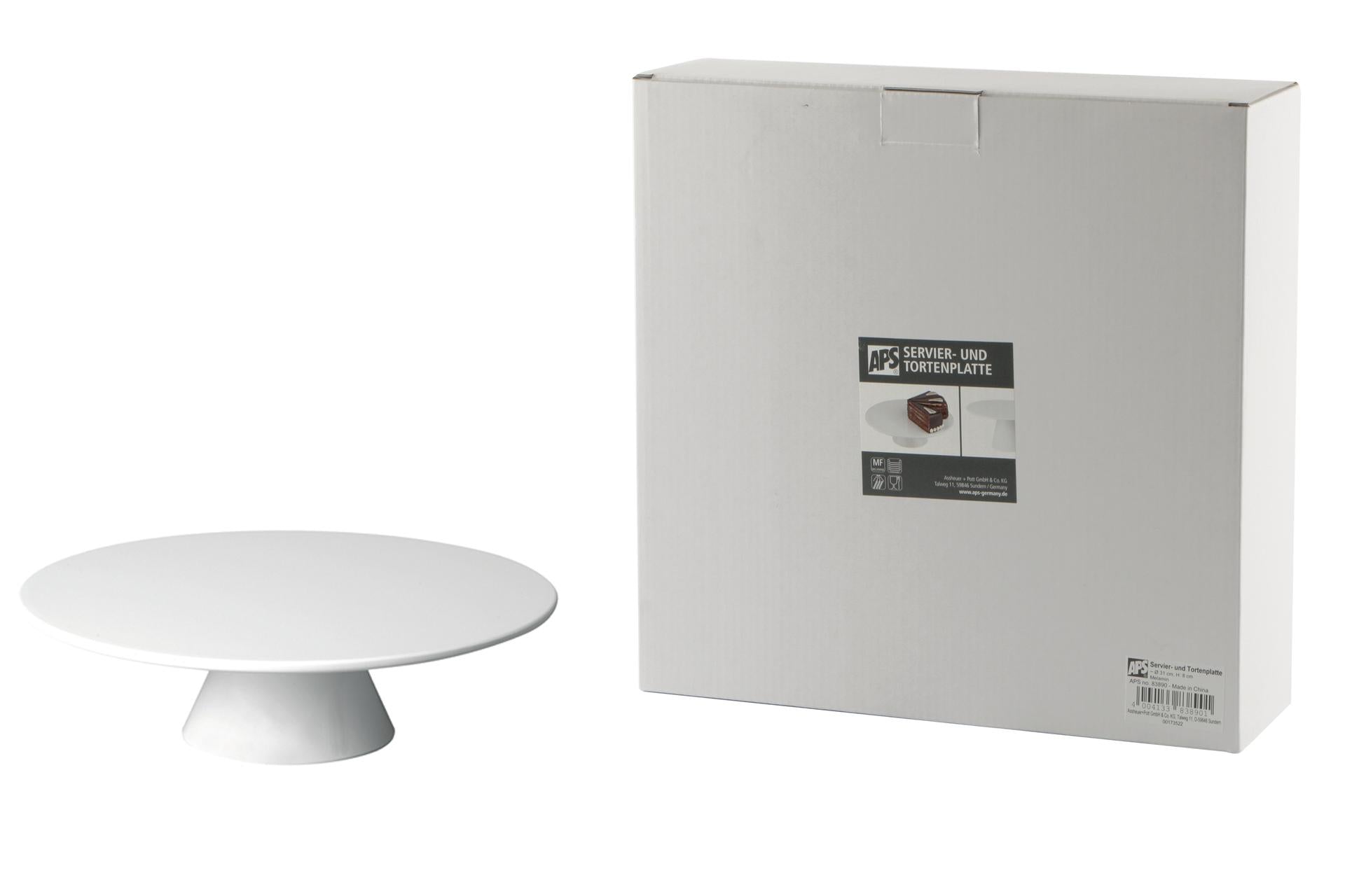APS Alzata Torta Rotonda Ø31 cm - H.8 cm In Melamina Bianca 3