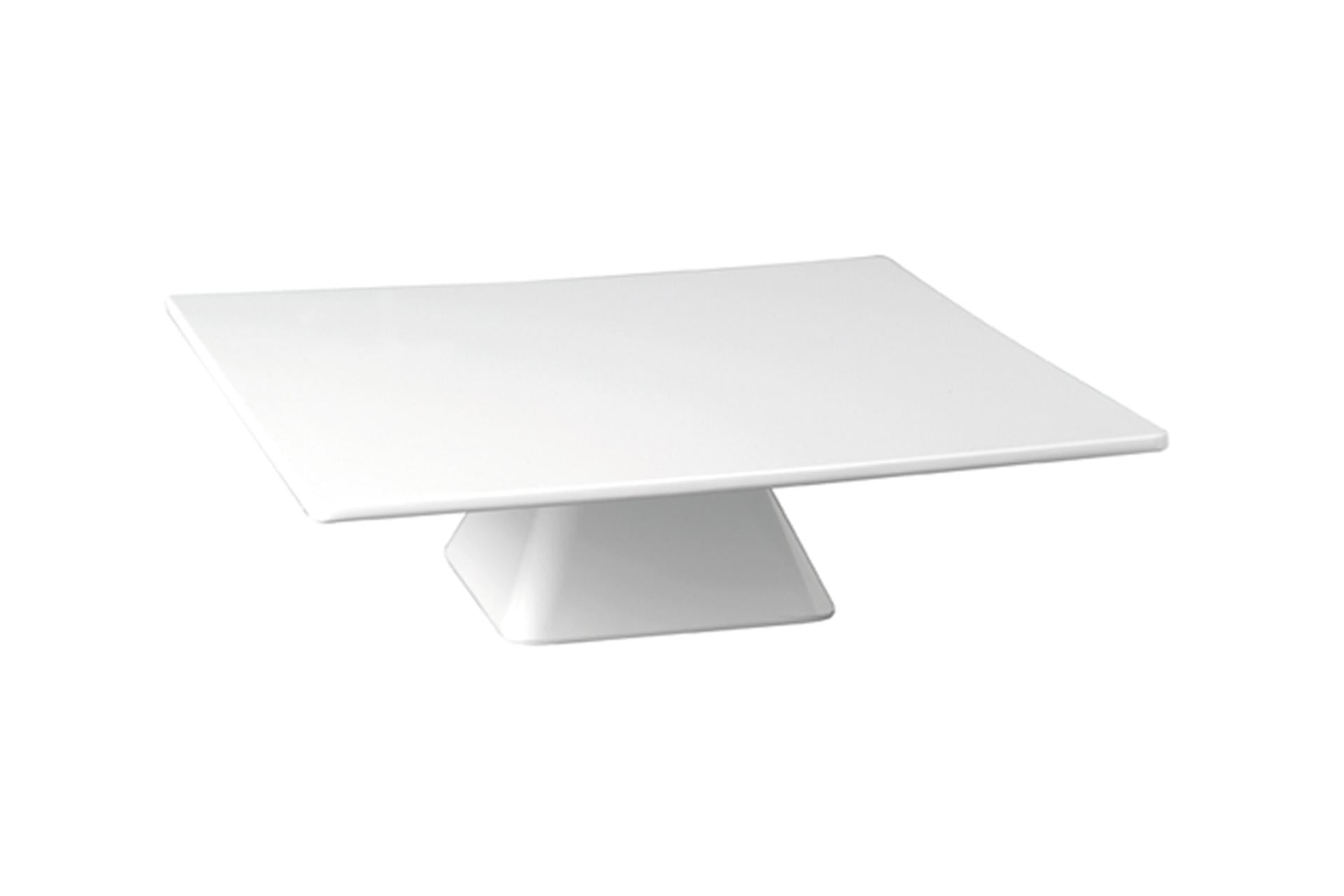 APS Alzata Torta Quadrata 31x31 cm H.8 In Melamina Bianca - Espositore Buffet Robusto