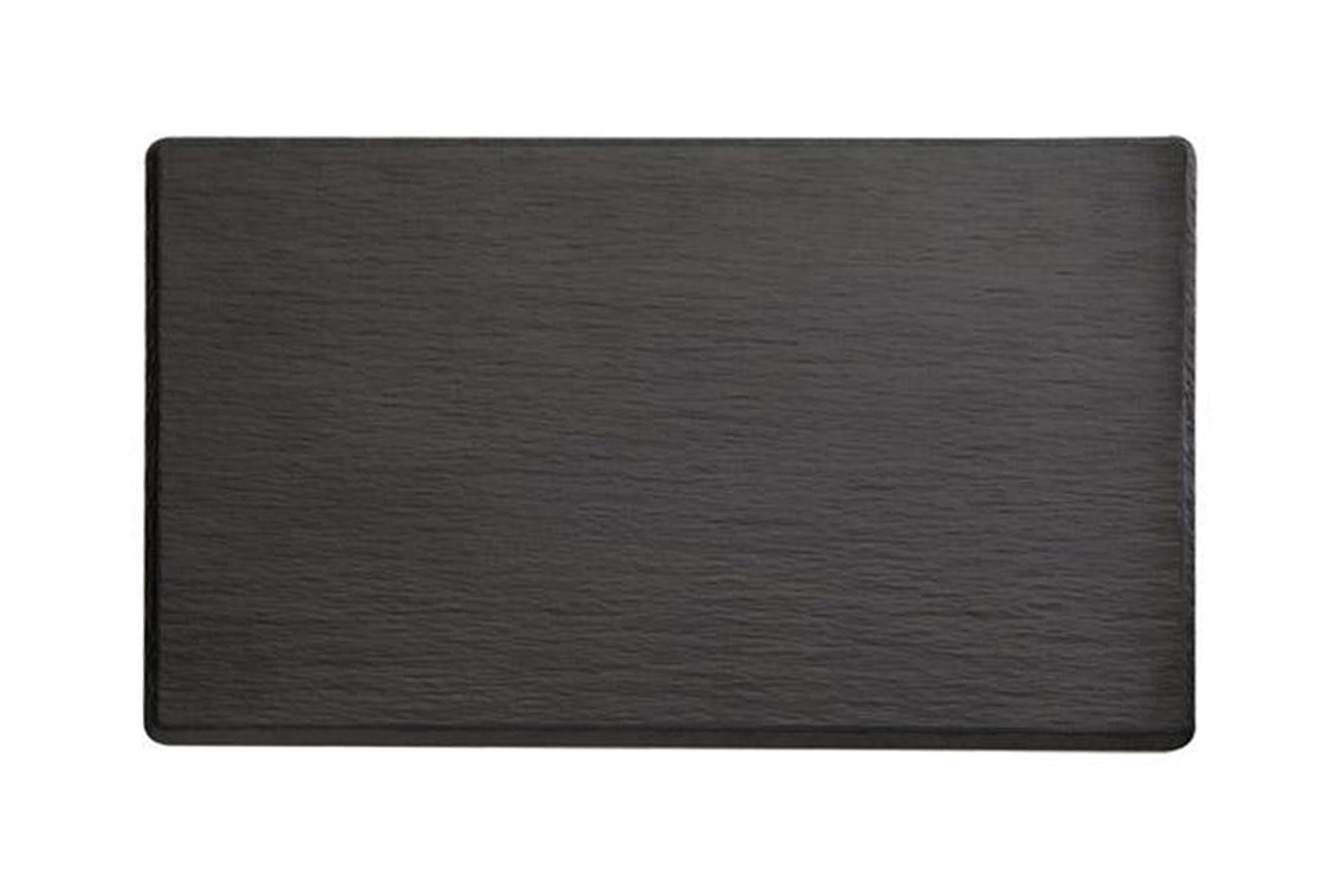 APS Vassoio In Melamina Nera Effetto Ardesia GN 1/1 - 53 x 32,5 cm H.1.2 Con Piedini Antiscivolo