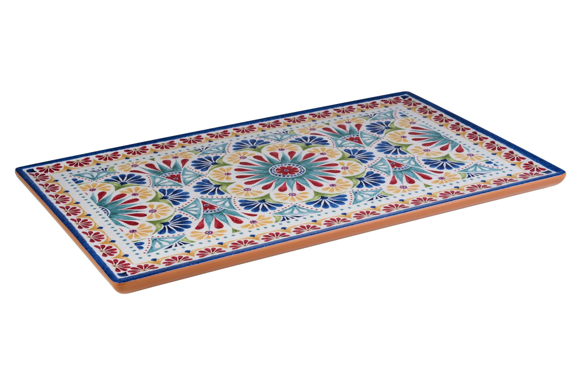 APS Arabesque Vassoio Decorato In Melamina GN 1/1 - 53 x 32.5 cm H.2 Con Piedini Antiscivolo