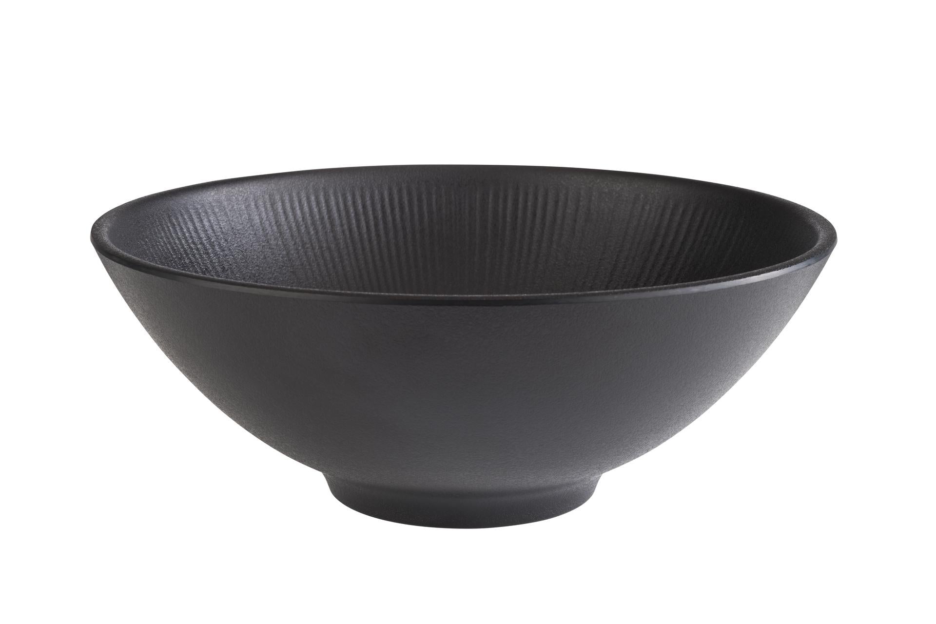 APS Ciotola Nera H.9 cm - Ø24 cm In Melamina 1.7 Litri - Set 6 Pz