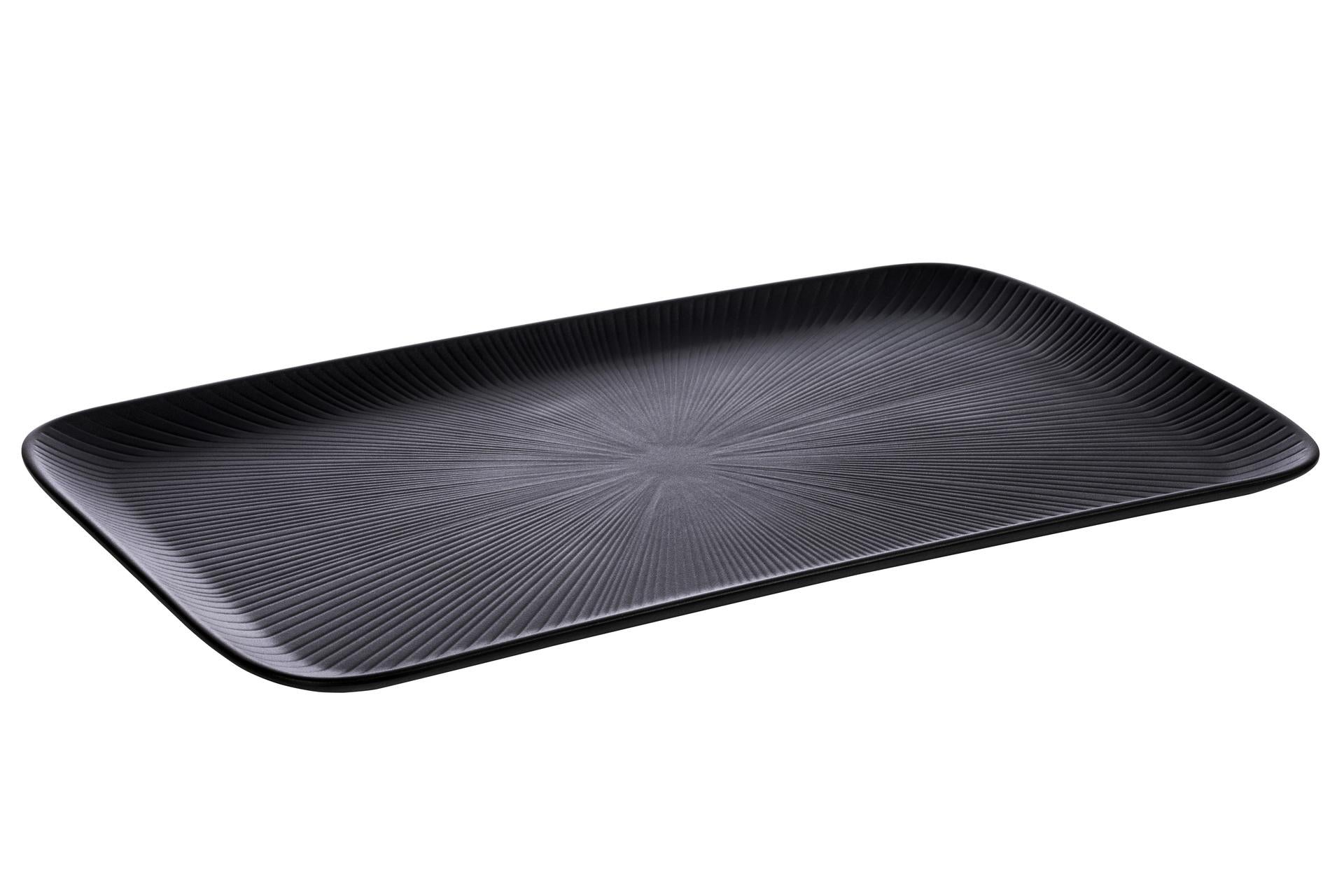 APS Vassoio Rettangolare In Melamina GN 1/1 - 53 x 32.5 cm H.2.5 cm Colore Nero Impilabile