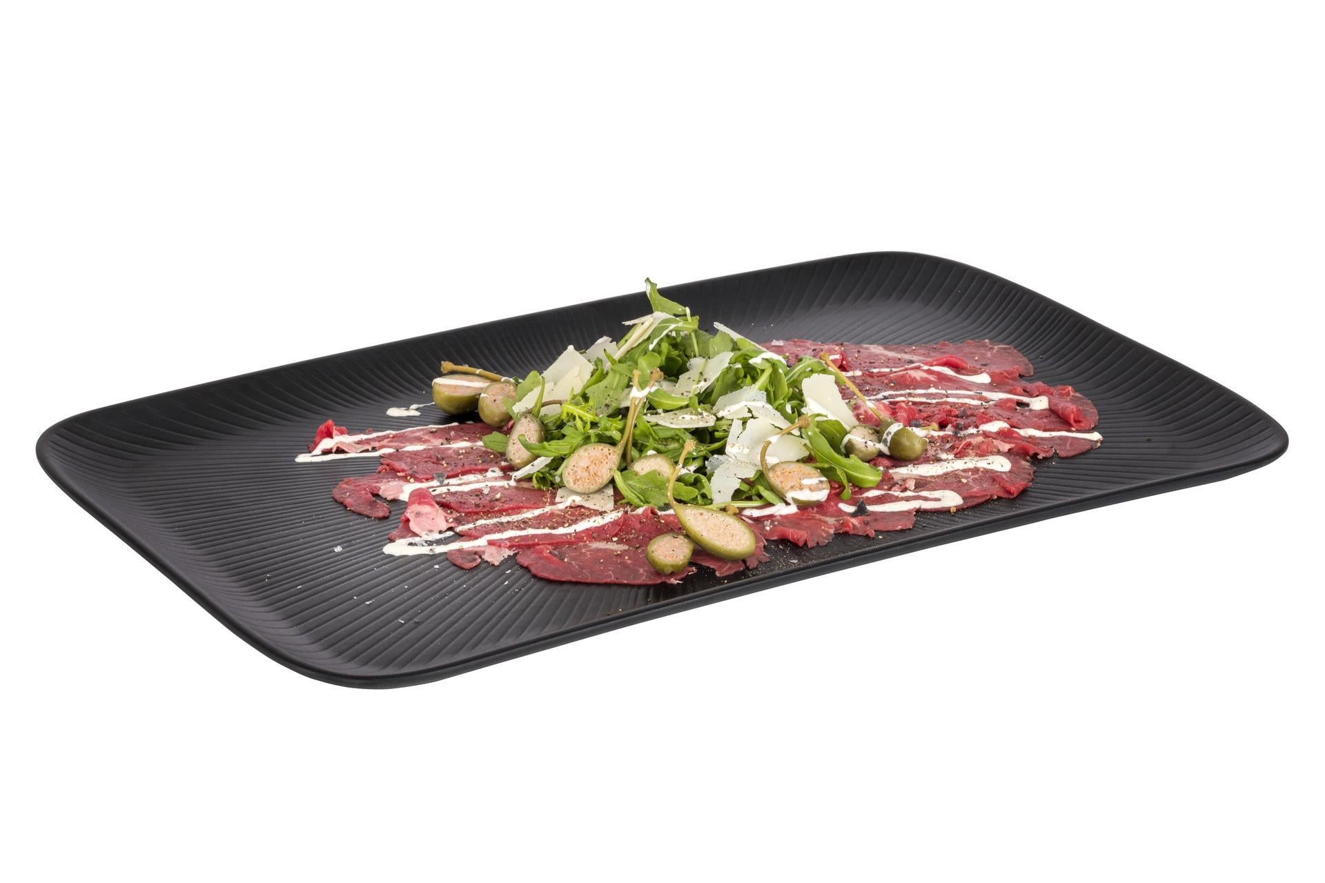 APS Vassoio Rettangolare In Melamina GN 1/1 - 53 x 32.5 cm H.2.5 cm Colore Nero Impilabile