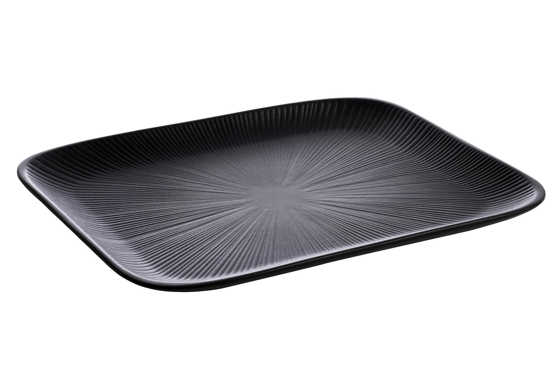 APS Vassoio Rettangolare In Melamina Nero GN 1/2 - 32,5 x 26,5 cm H.2,5 cm Resistente Fino a 70°C