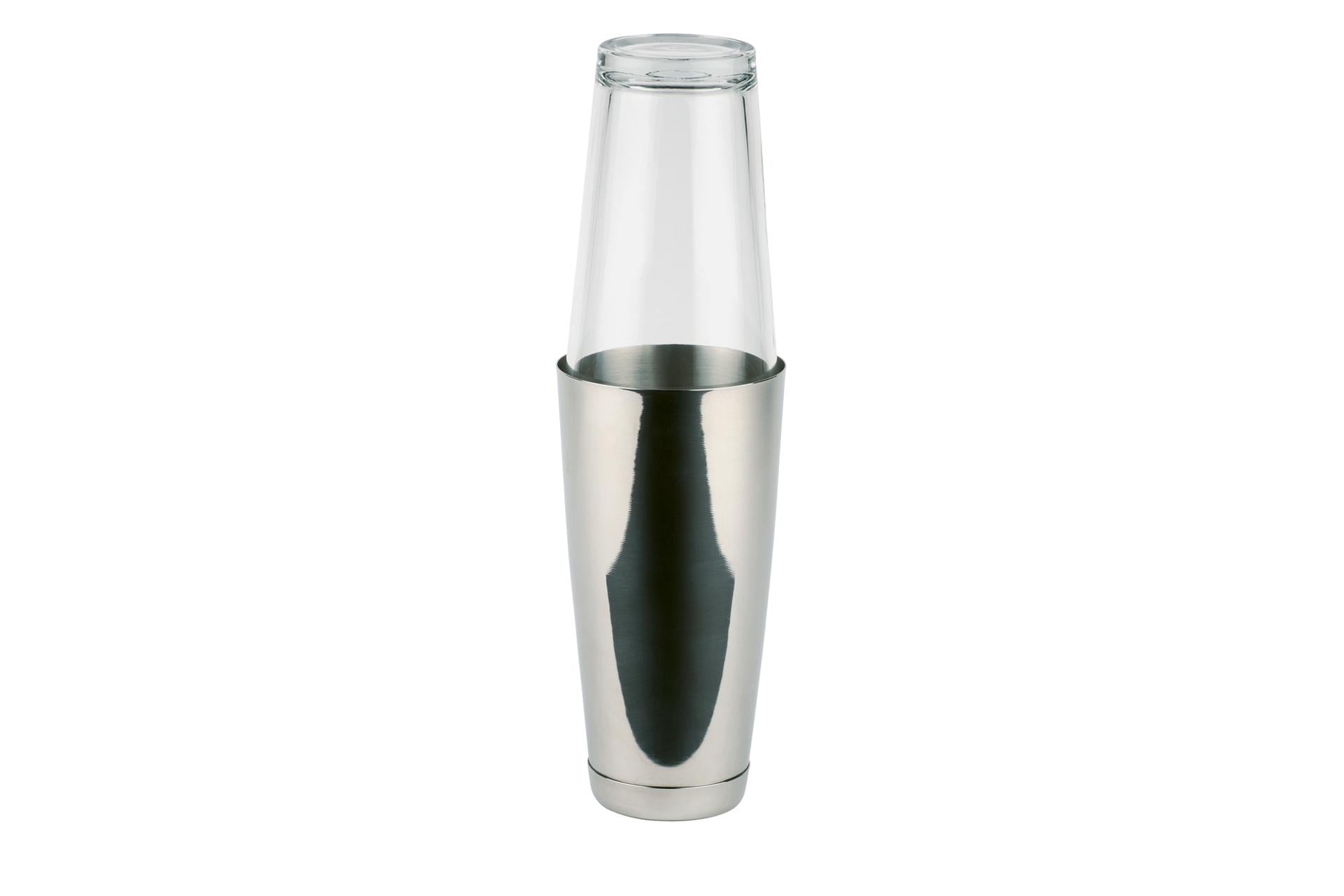 APS Shaker Boston 2 Pezzi Inox 700 ml e Vetro 400 ml - Ø9 cm H.30 cm