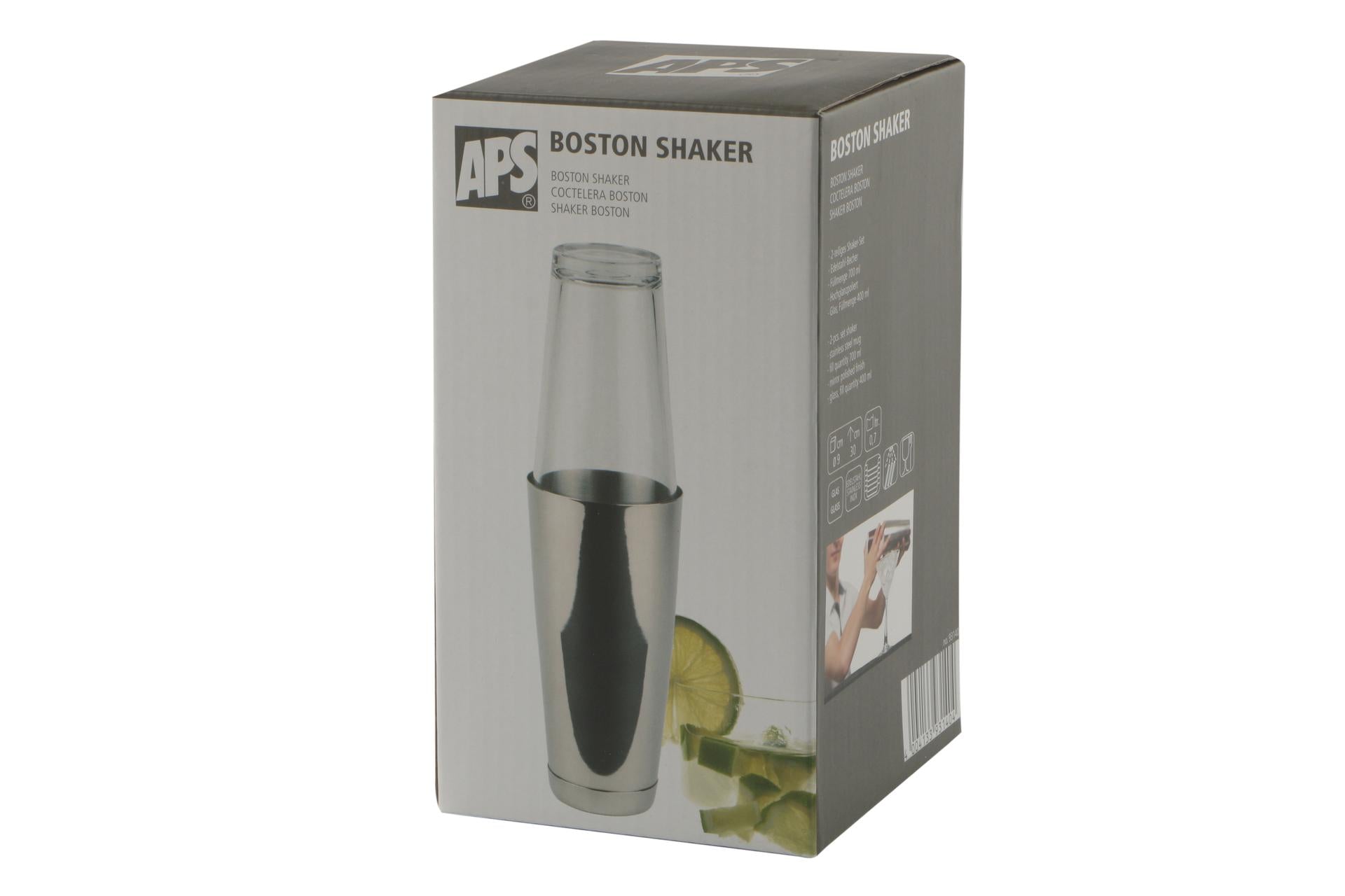 APS Shaker Boston 2 Pezzi Inox 700 ml e Vetro 400 ml - Ø9 cm H.30 cm 4