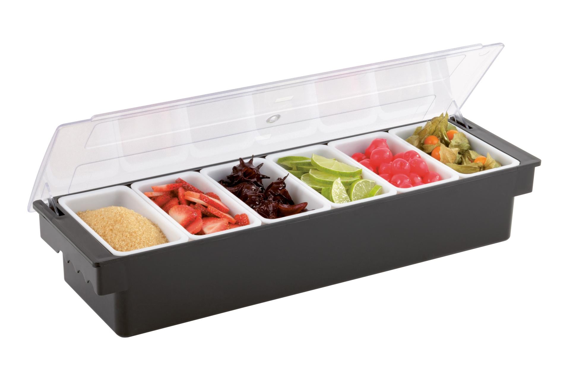 APS Portacondimenti 50 x 16 x H.10 cm Con 6 Vaschette In ABS, PC, PP