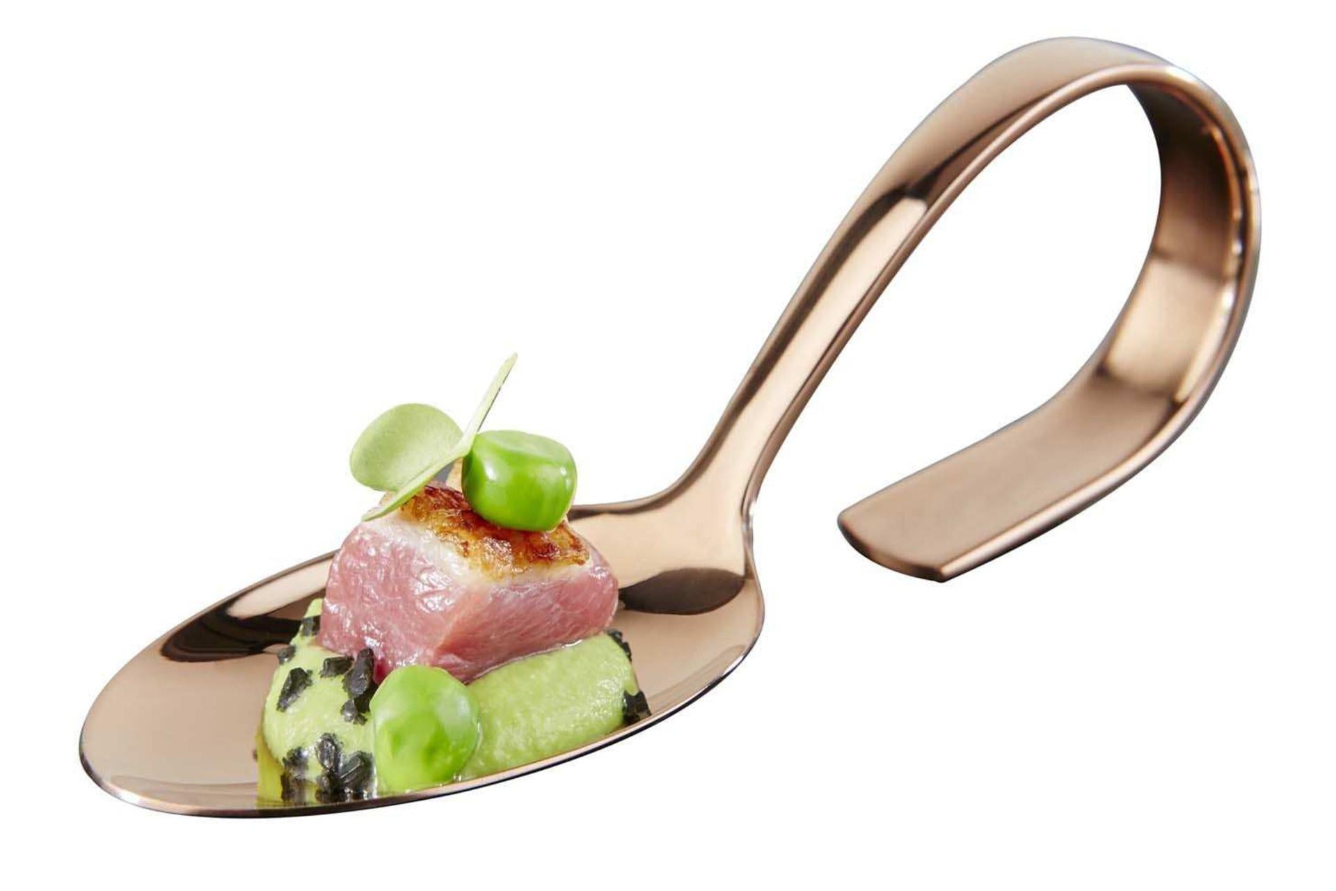 APS Classic Cucchiaio Fingerfood 12 cm In Acciaio Inossidabile Effetto Rame