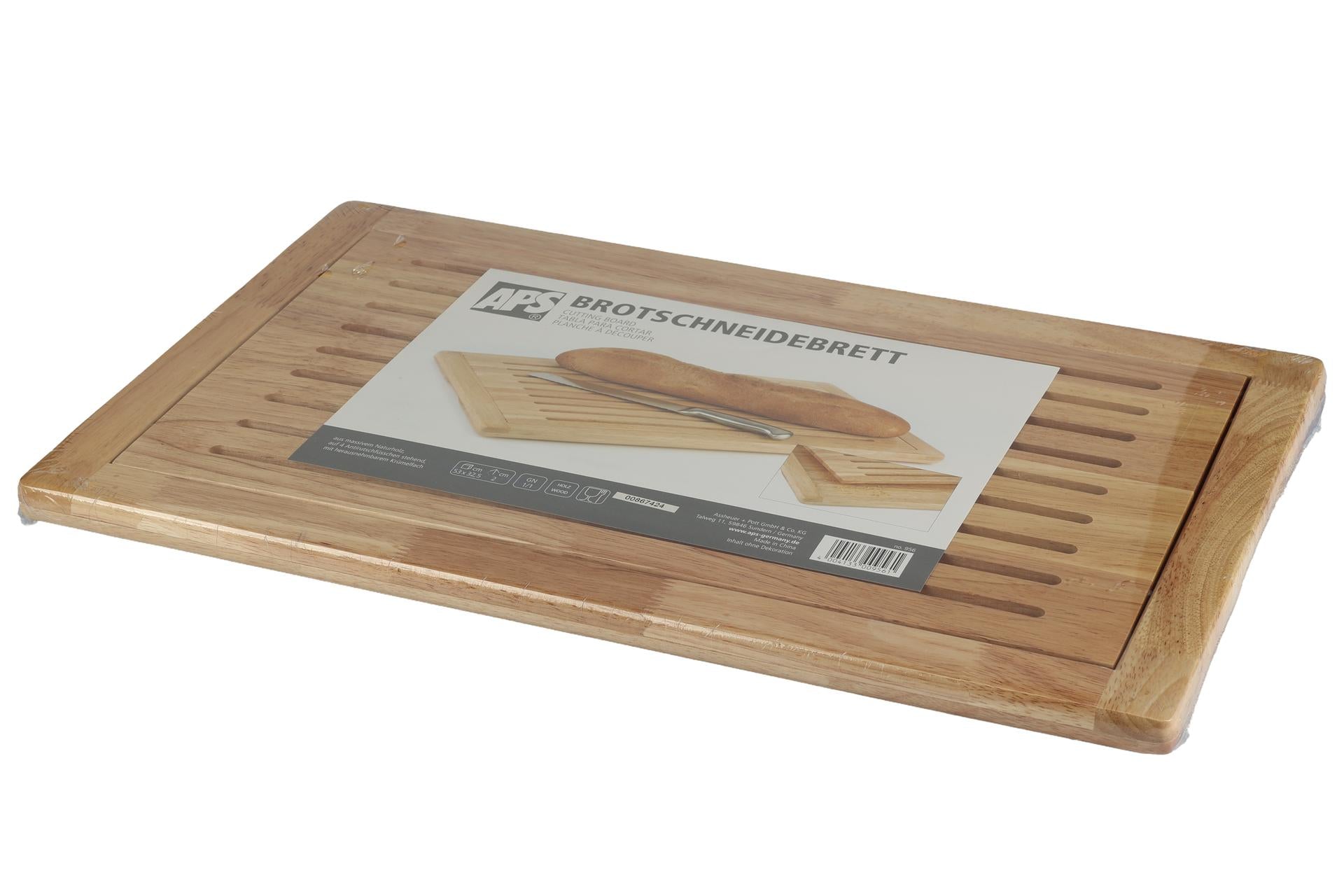 APS Tagliere GN 1/1 H.2 cm - 53 x 32 cm In Legno Con Ripiano Griglie di Pane e Piedini Antiscivolo 5