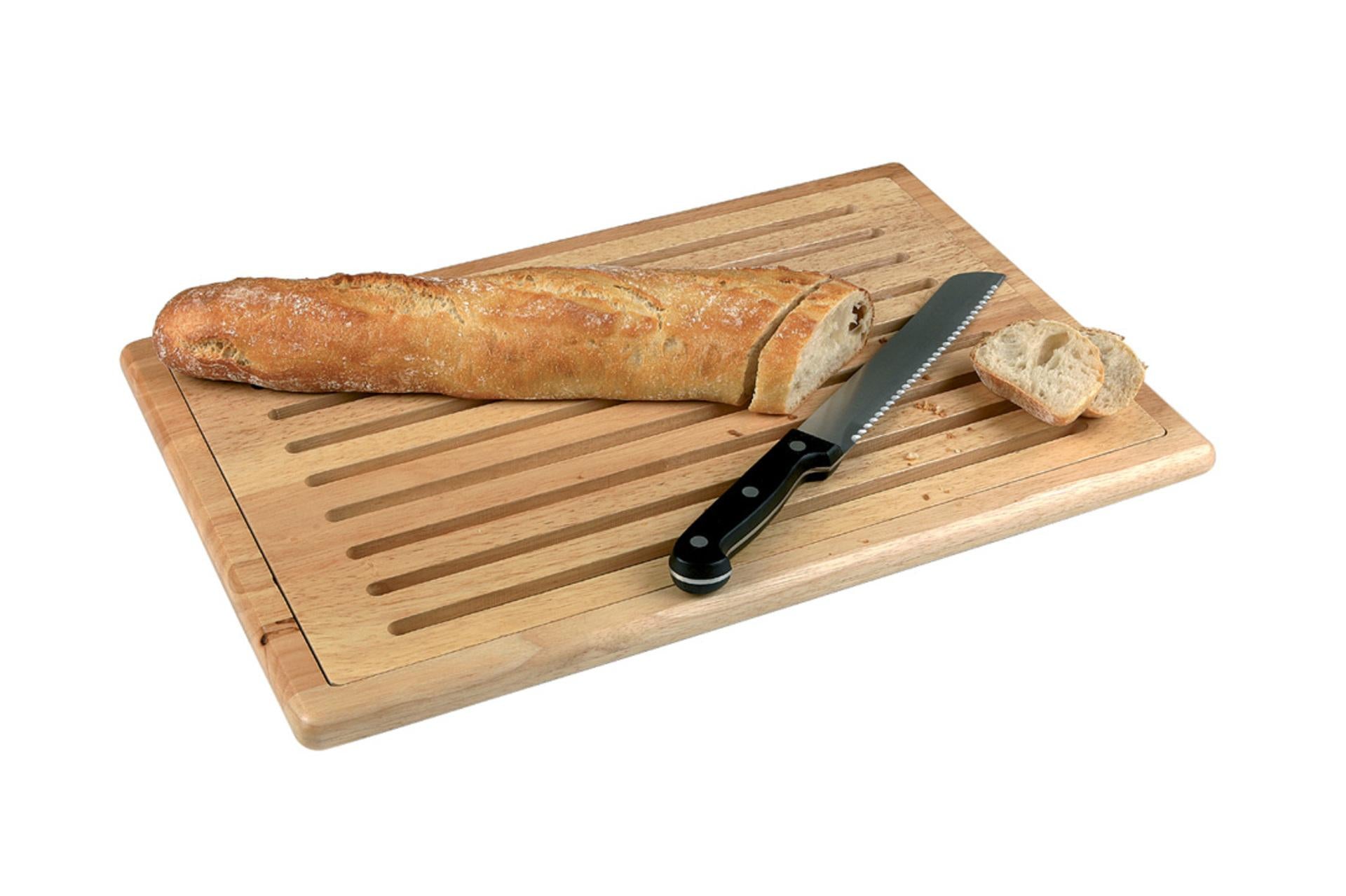 APS Tagliere In Legno H.2 cm - 60 x 40 cm Con Ripiano Griglia di Pane e Piedini Antiscivolo