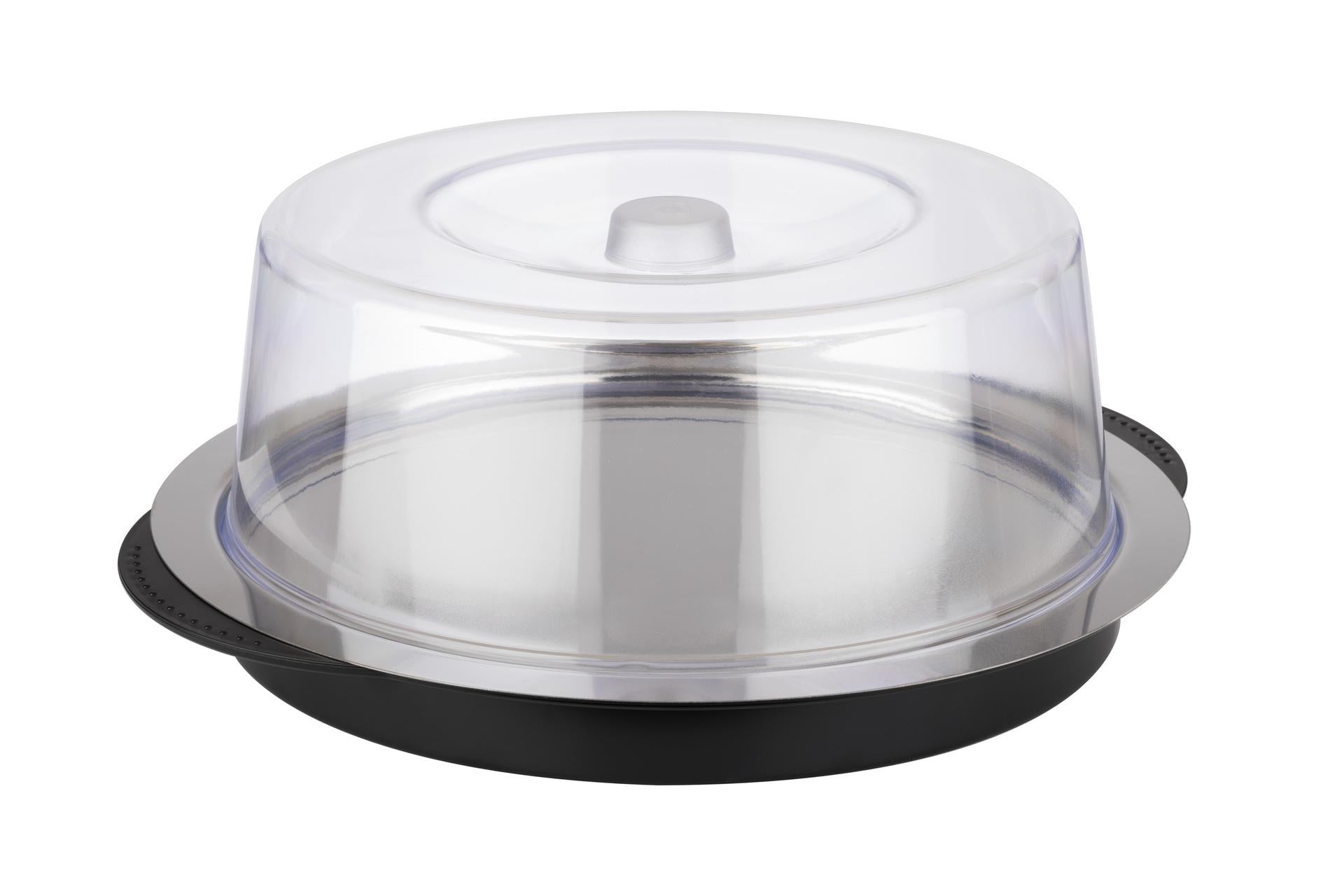 APS Vassoio Termico Rotondo Ø35 cm - H15 cm In Acciaio Inox Con Coperchio Trasparente e Accessori di Trasporto 3