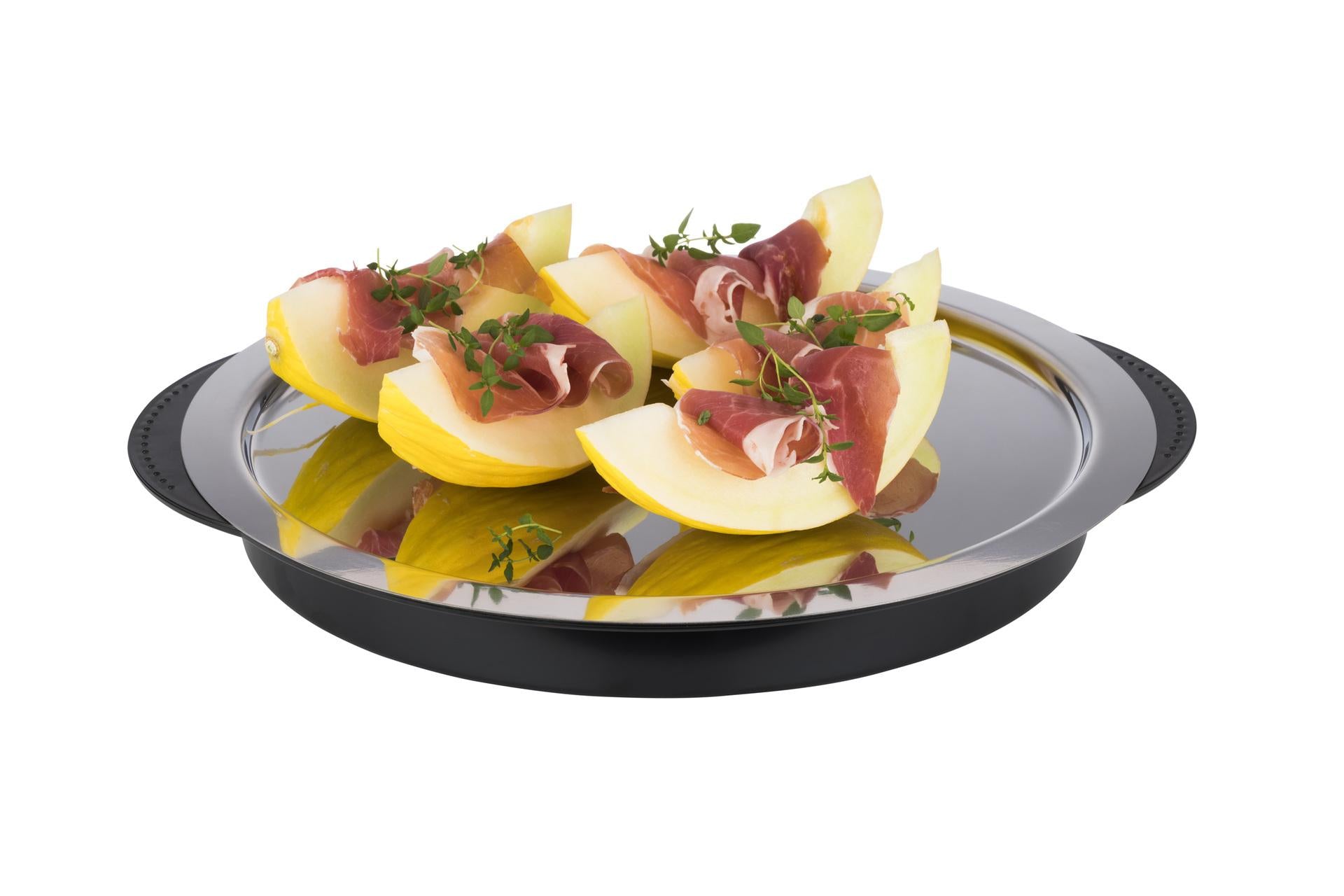 APS Vassoio Termico Rotondo Ø35 cm - H15 cm In Acciaio Inox Con Coperchio Trasparente e Accessori di Trasporto 5