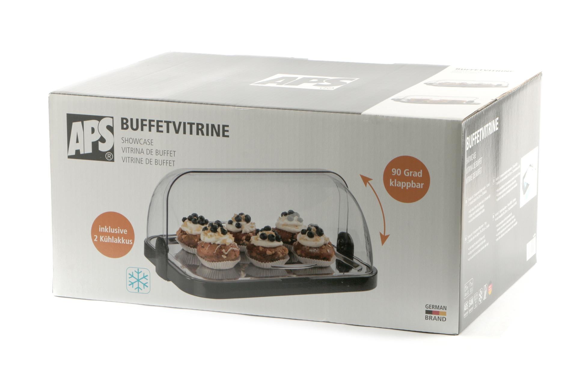 APS Vetrinetta da Banco H.20.5 cm - 44 x 32 cm Con Vassoio Inox 39 x 28 cm e 2 Pastiglie Ghiaccio Sintetico 4