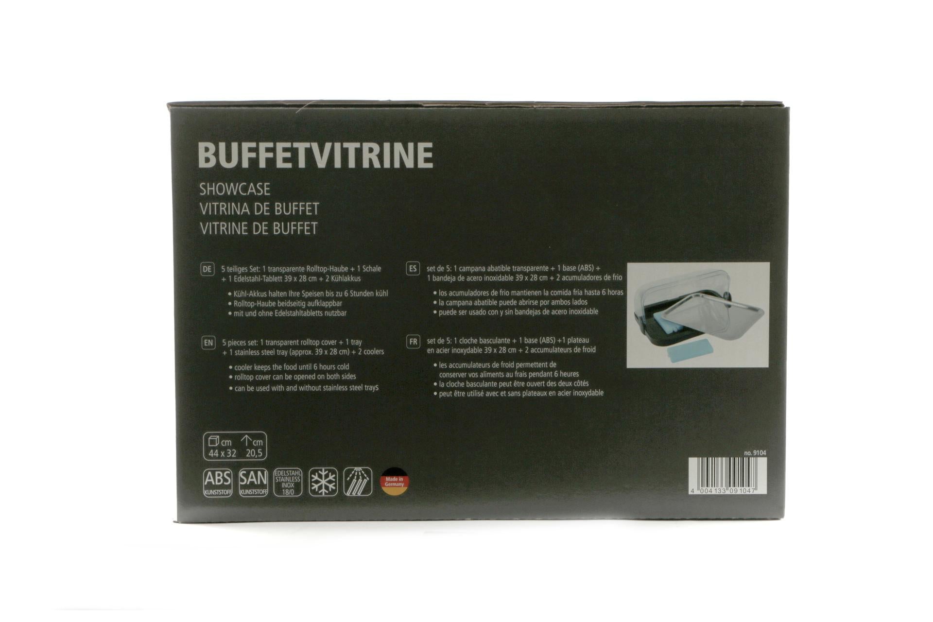 APS Vetrinetta da Banco H.20.5 cm - 44 x 32 cm Con Vassoio Inox 39 x 28 cm e 2 Pastiglie Ghiaccio Sintetico 6