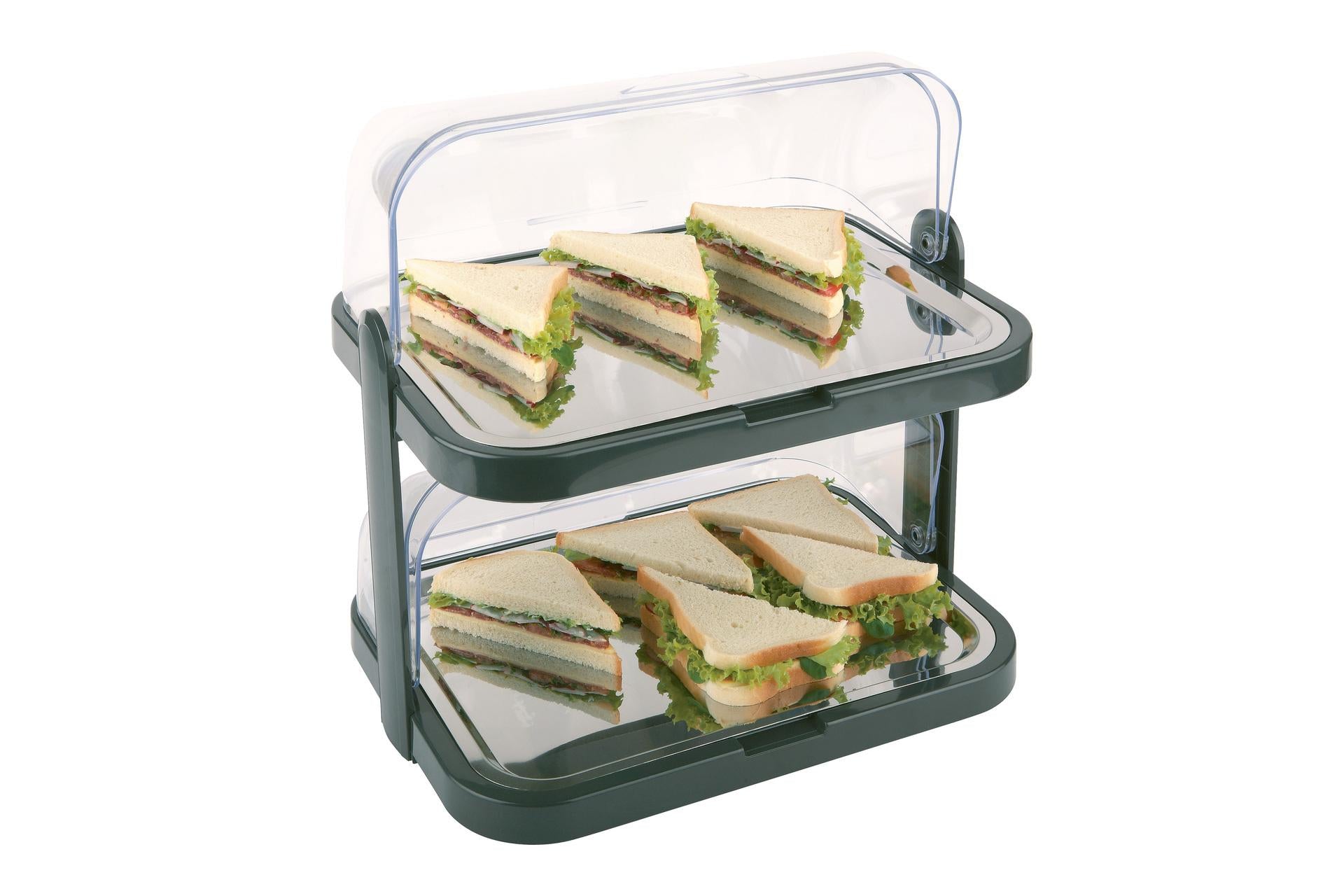 APS Vetrinetta da Banco Doppia H.44 cm - 44 x 32 cm Con 2 Vassoi Inox e 4 Pastiglie Ghiaccio Sintetico