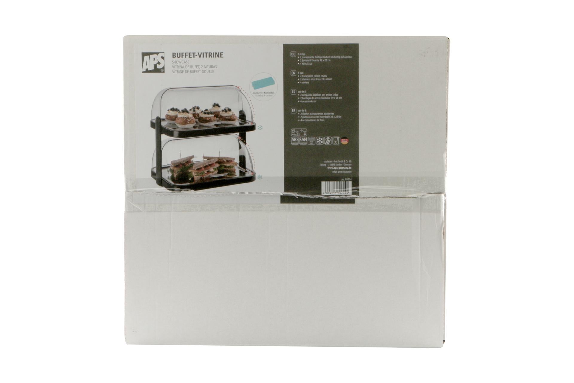 APS Vetrinetta da Banco Doppia H.44 cm - 44 x 32 cm Con 2 Vassoi Inox e 4 Pastiglie Ghiaccio Sintetico 5