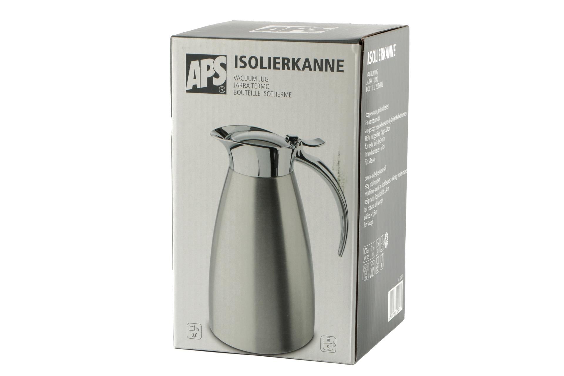 APS Caraffa Isotermica Inox Satinata Lt.0.6 - Doppia Parete Con Parte Superiore Lucida 3