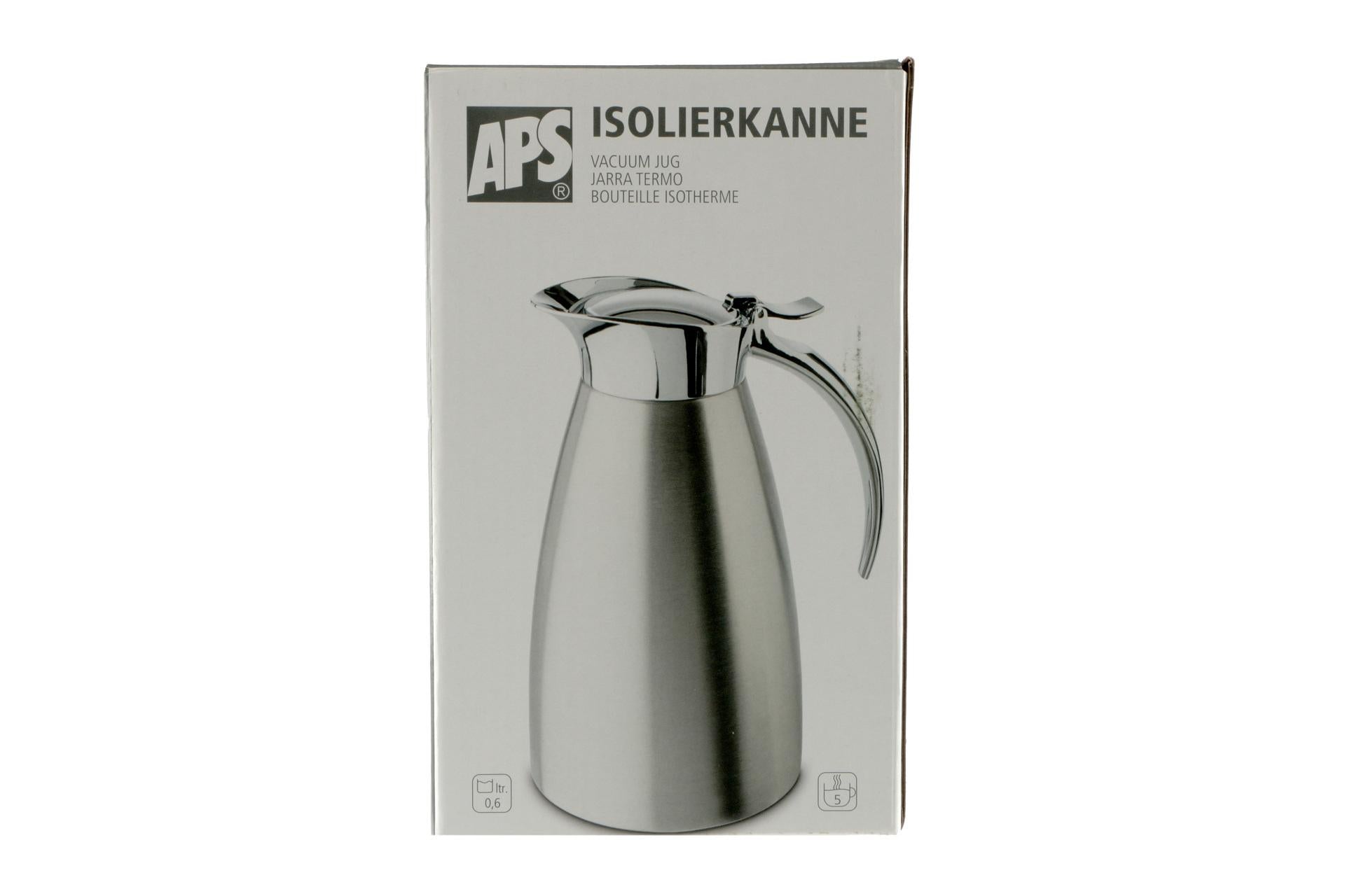 APS Caraffa Isotermica Inox Satinata Lt.0.6 - Doppia Parete Con Parte Superiore Lucida 4
