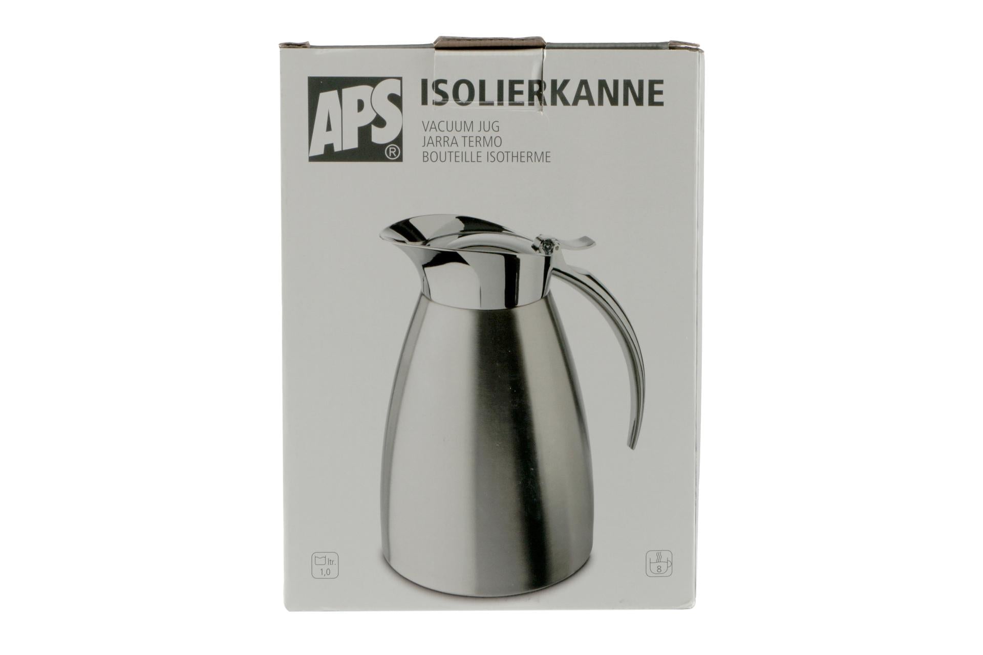 APS Caraffa Isotermica Inox Satinata - 1.0 L, Doppia Parete, Parte Superiore Lucida, 13 x H.19.5 cm 5