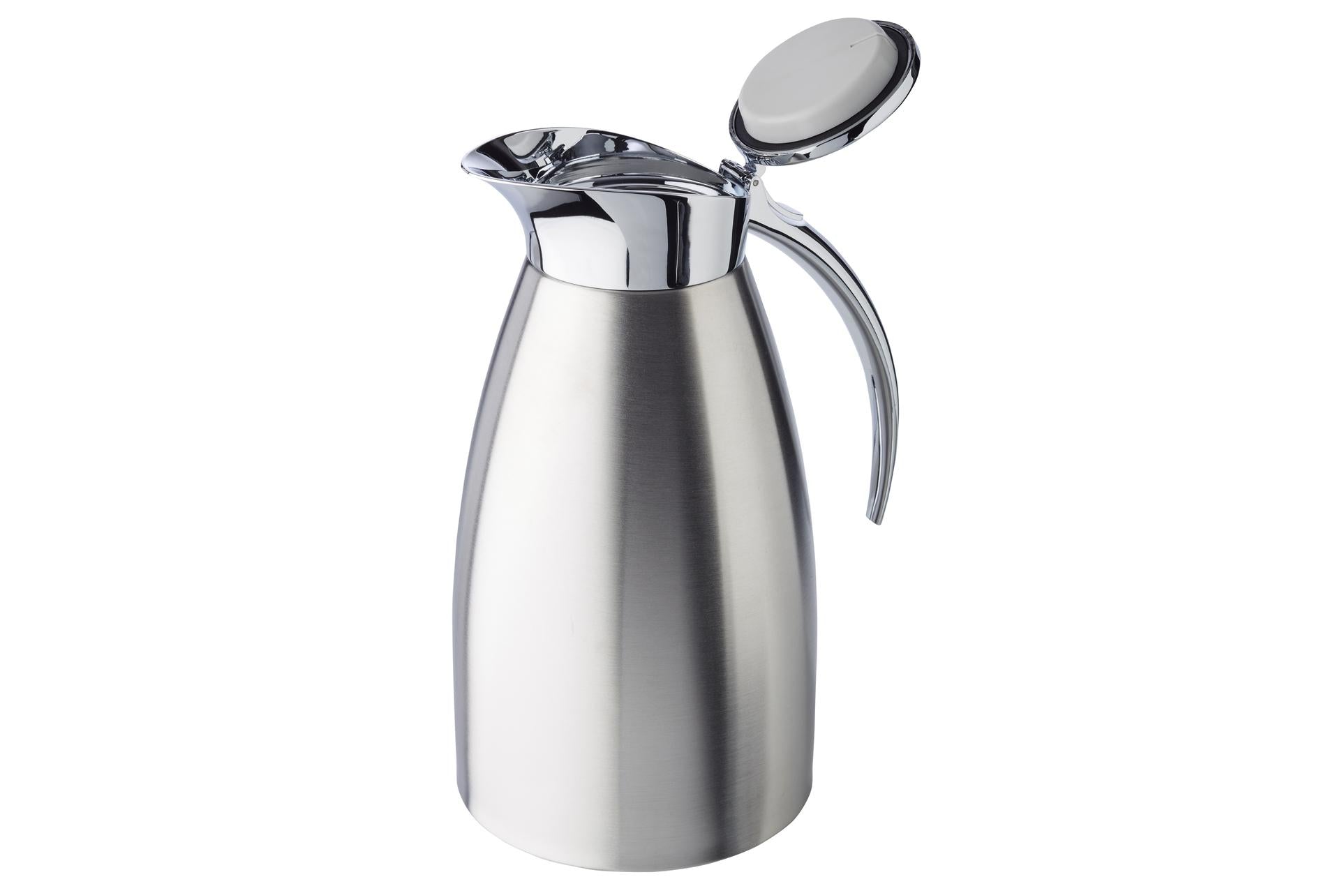APS Caraffa Isotermica Inox Satinata a Doppia Parete 1.5L - Ø13 x H.23.5 cm Con Parte Superiore Lucida