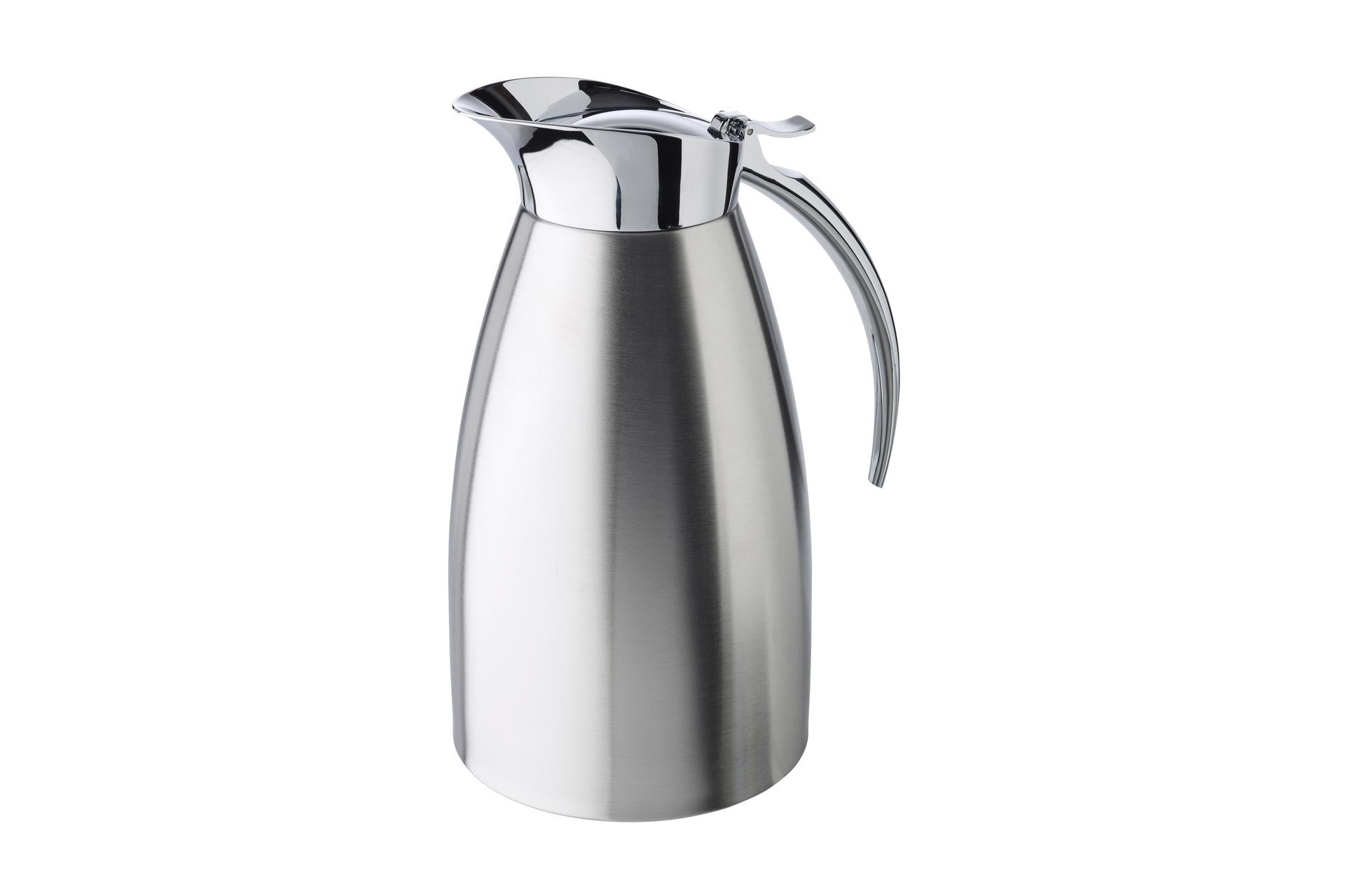APS Caraffa Isotermica Inox Satinata a Doppia Parete 1.5L - Ø13 x H.23.5 cm Con Parte Superiore Lucida