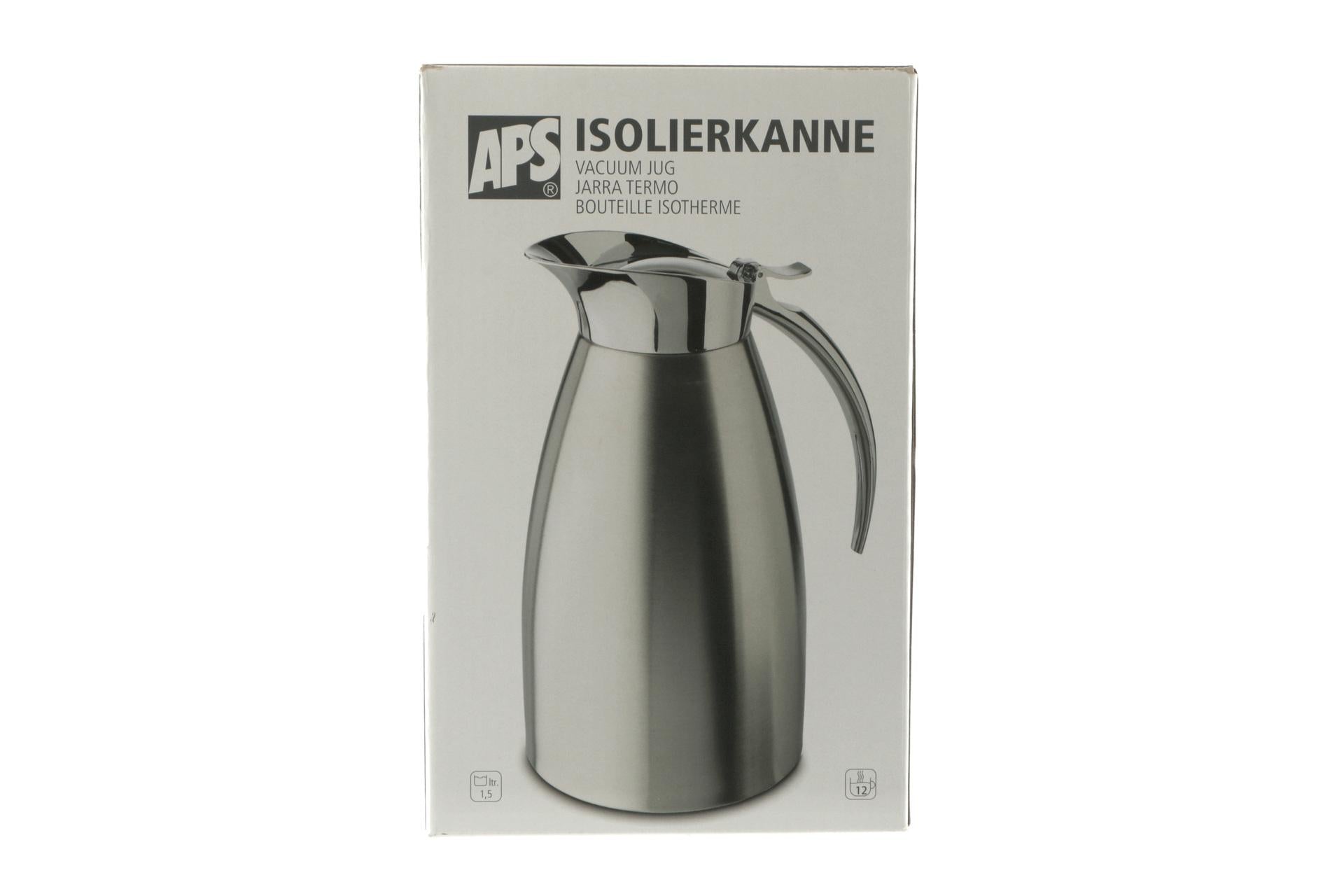 APS Caraffa Isotermica Inox Satinata a Doppia Parete 1.5L - Ø13 x H.23.5 cm Con Parte Superiore Lucida 6