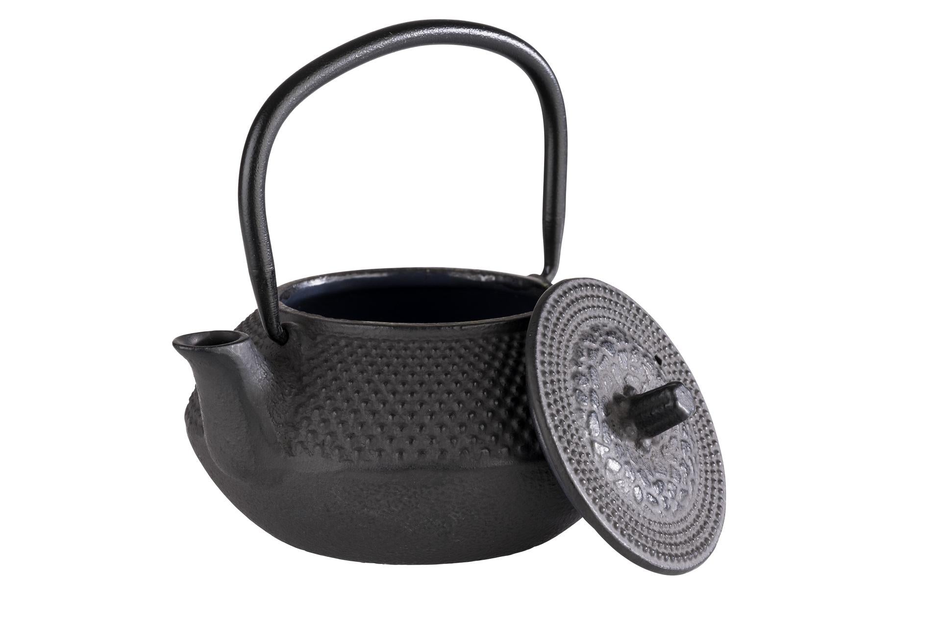 APS Asia Teiera In Ghisa Smaltata Interno Nero - 0,3 Litri, 12,5 x 11 x H.12,5 cm