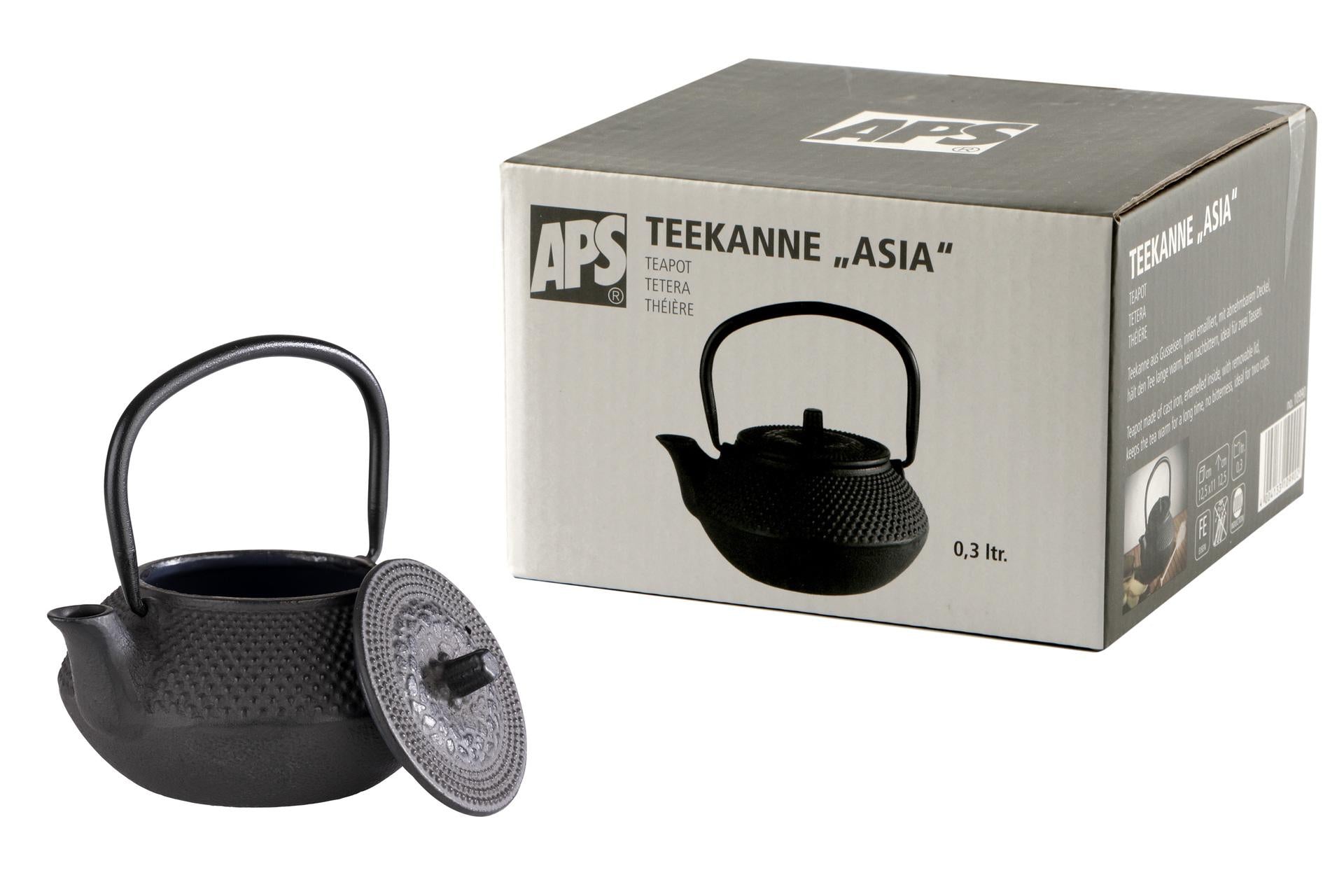 APS Asia Teiera In Ghisa Smaltata Interno Nero - 0,3 Litri, 12,5 x 11 x H.12,5 cm 4
