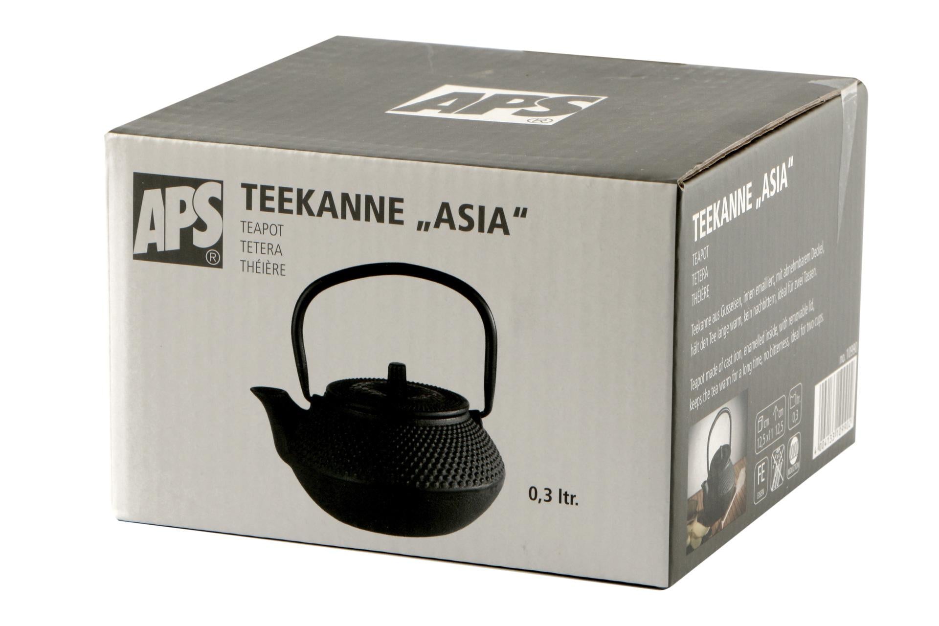 APS Asia Teiera In Ghisa Smaltata Interno Nero - 0,3 Litri, 12,5 x 11 x H.12,5 cm 5