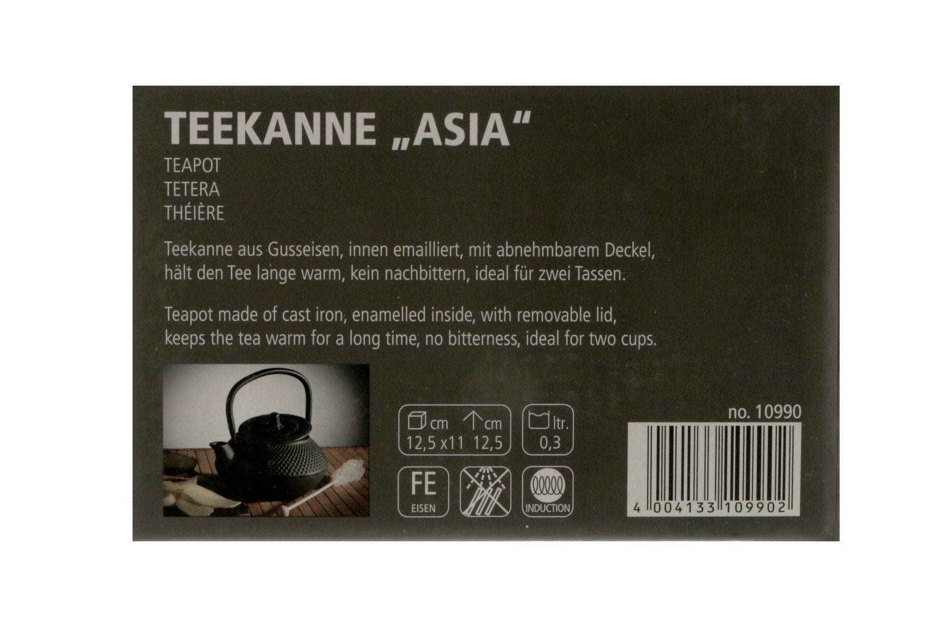 APS Asia Teiera In Ghisa Smaltata Interno Nero - 0,3 Litri, 12,5 x 11 x H.12,5 cm 7