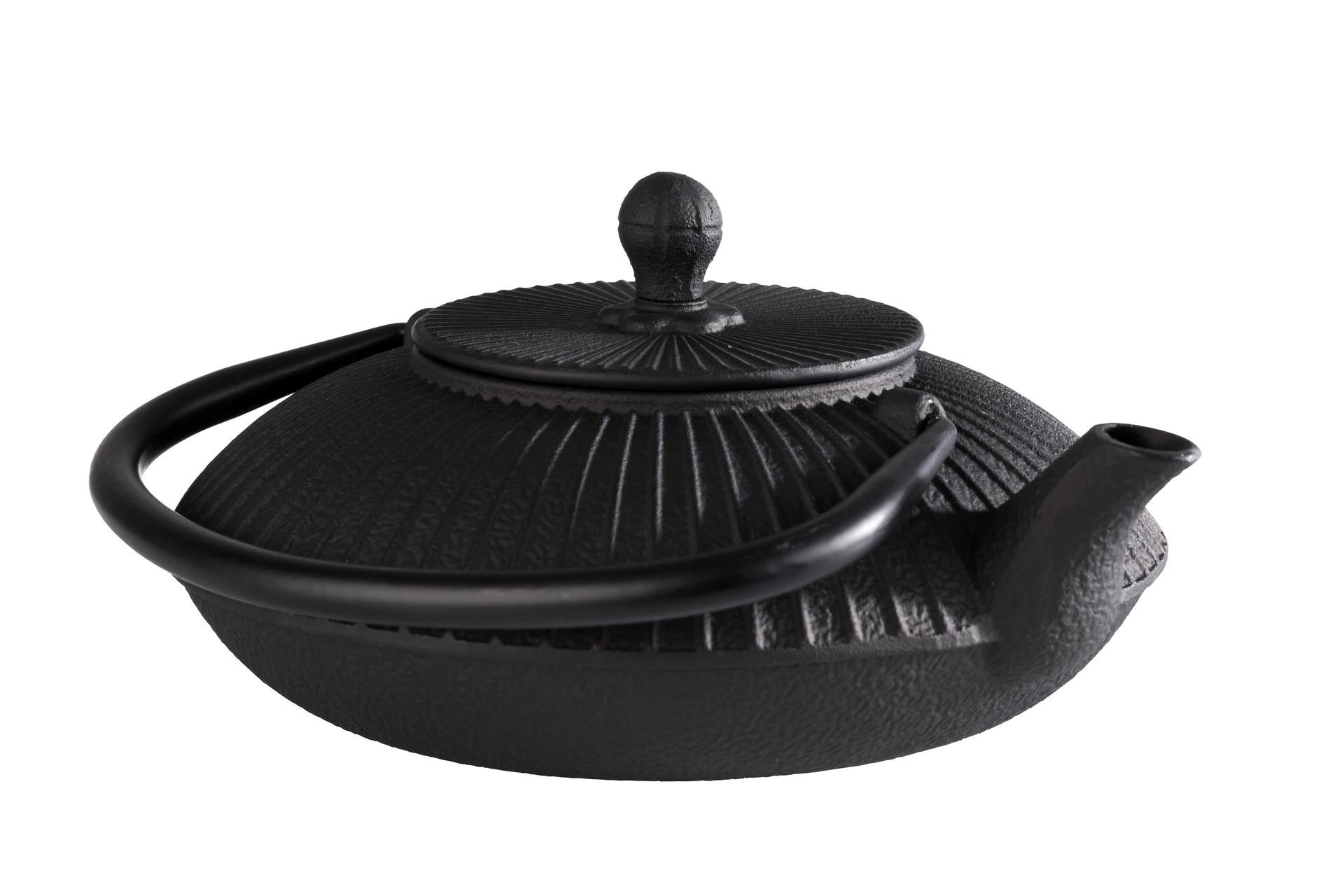 APS Asia Teiera In Ghisa Smaltata Interno Nero - 0.8 Litri, 19.5 x 18 x H.15 cm