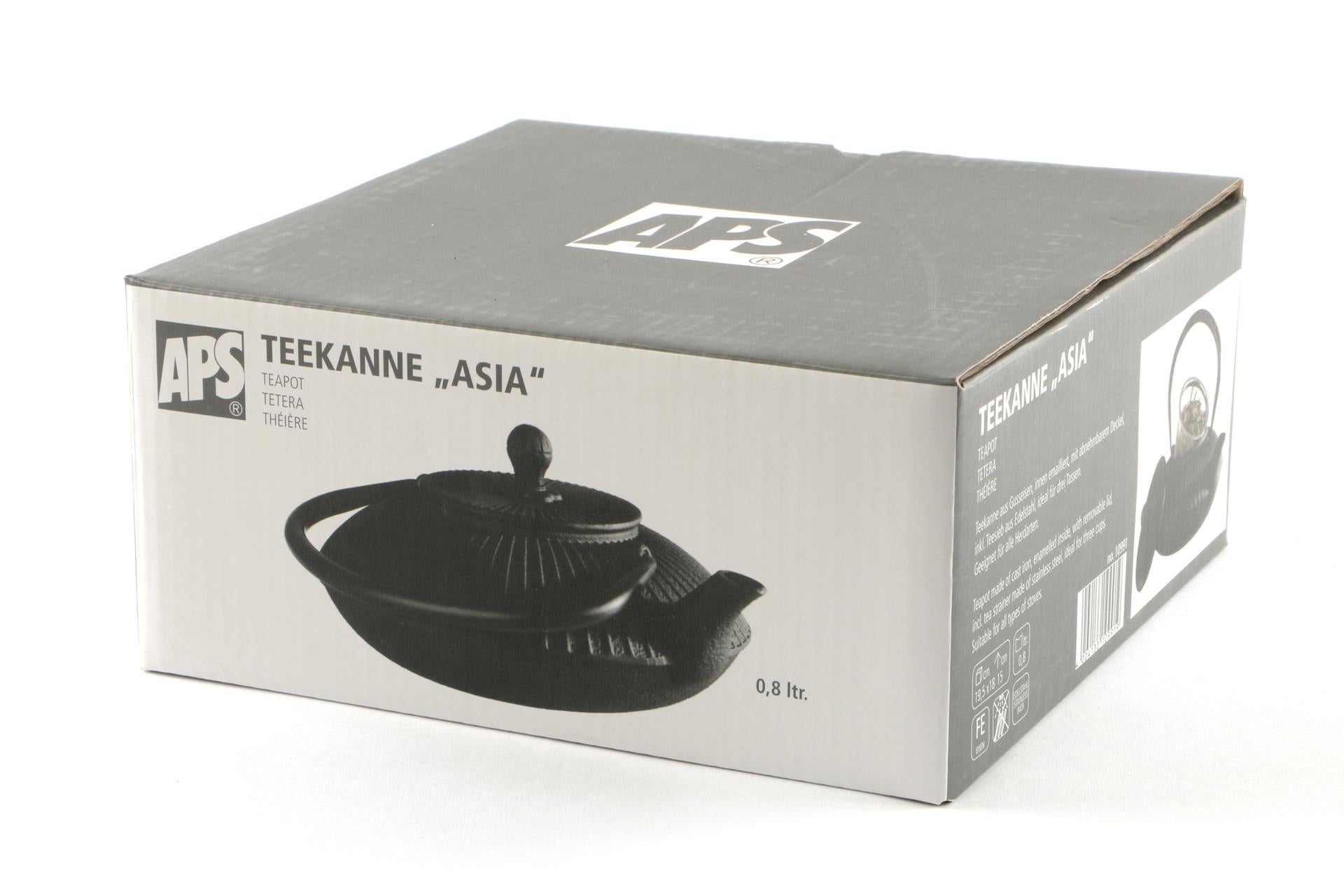 APS Asia Teiera In Ghisa Smaltata Interno Nero - 0.8 Litri, 19.5 x 18 x H.15 cm 4