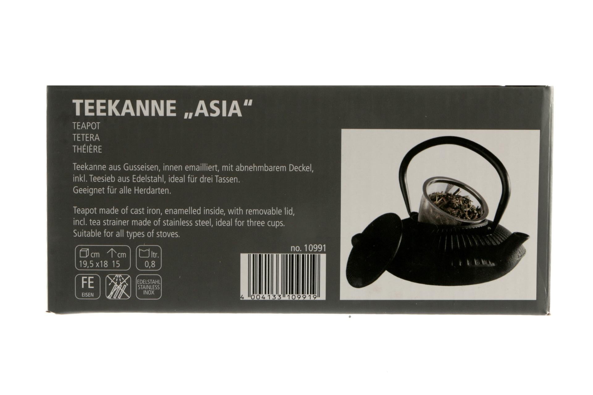 APS Asia Teiera In Ghisa Smaltata Interno Nero - 0.8 Litri, 19.5 x 18 x H.15 cm 6