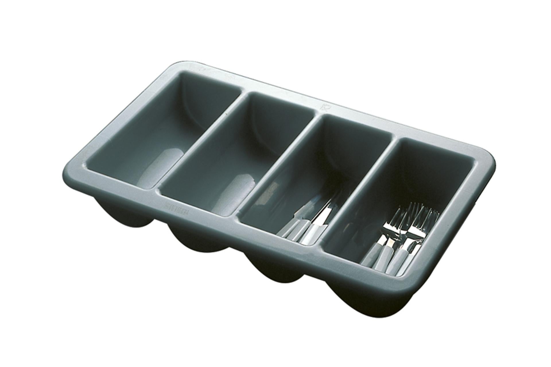 APS Portaposate 4 Posti GN 1/1 - 53 x 32.5 x H.10 cm In Polipropilene Grigio Impilabile