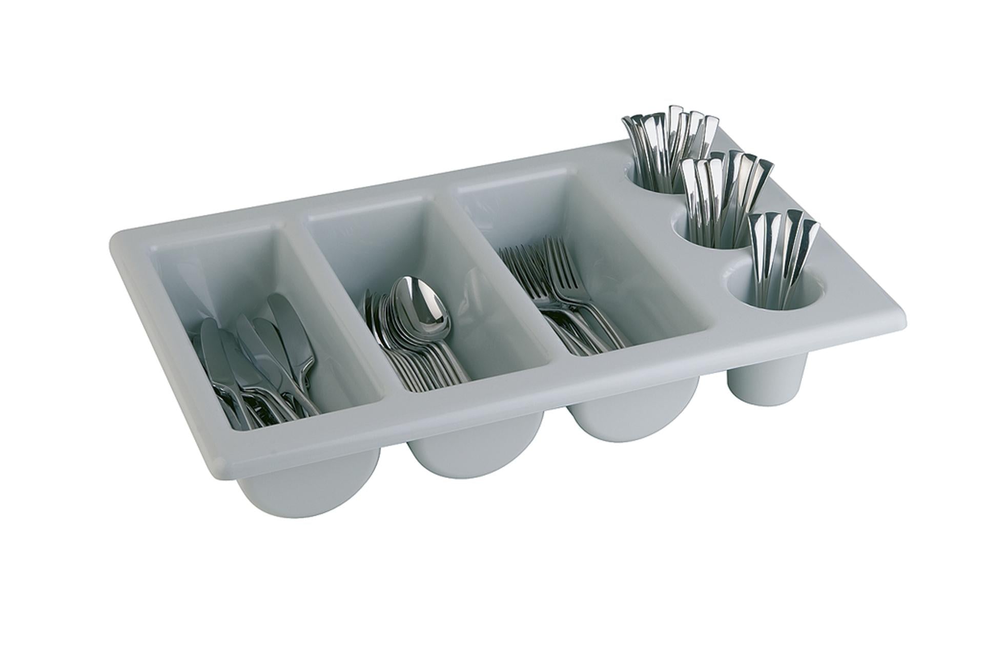 APS Portaposate 6 Posti GN 1/1 - 53 x 32,5 x H.10 cm In Polipropilene Grigio Impilabile