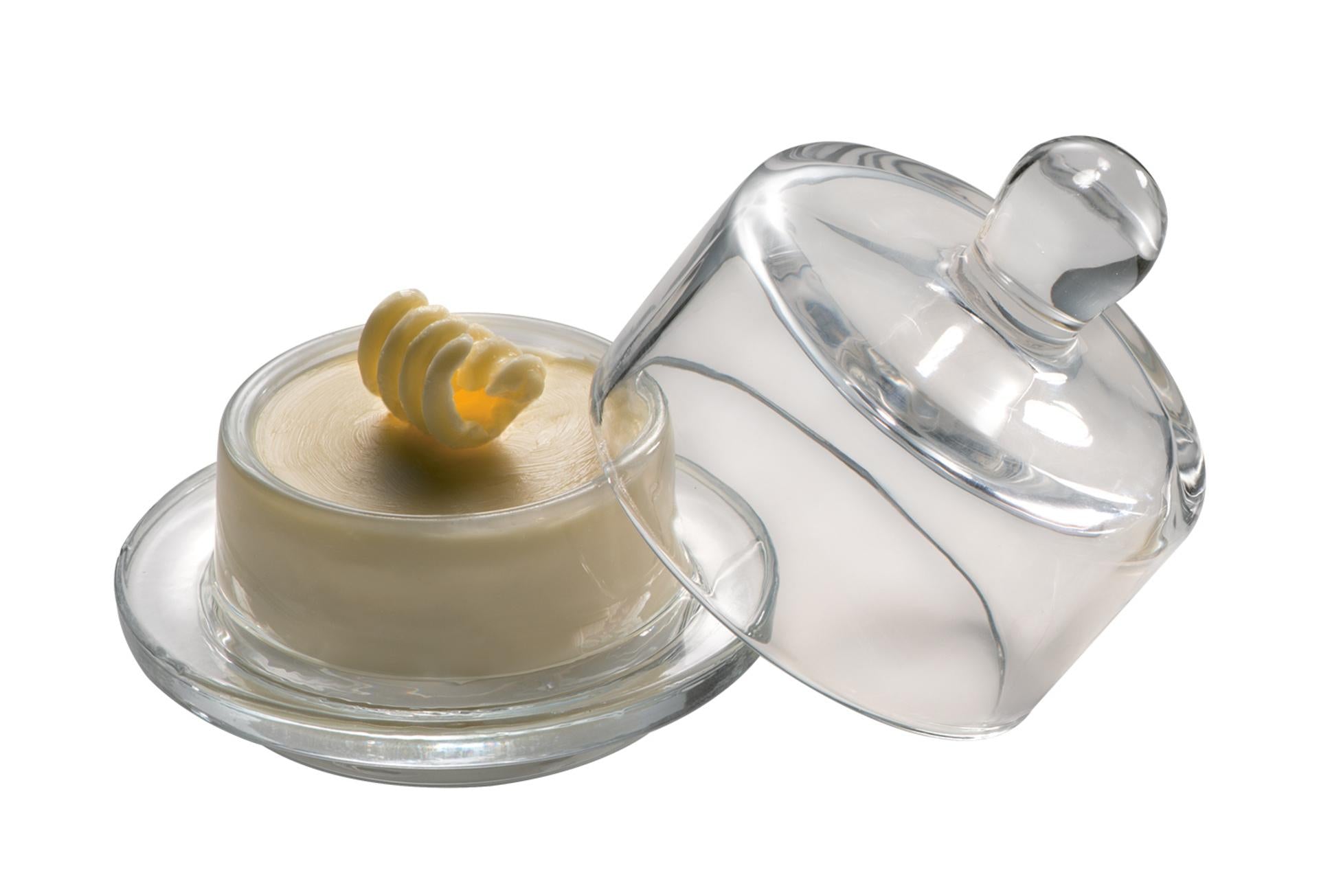 APS Portaburro Tondo In Vetro Ø9 cm - H.9 cm Con Coperchio a Cupola