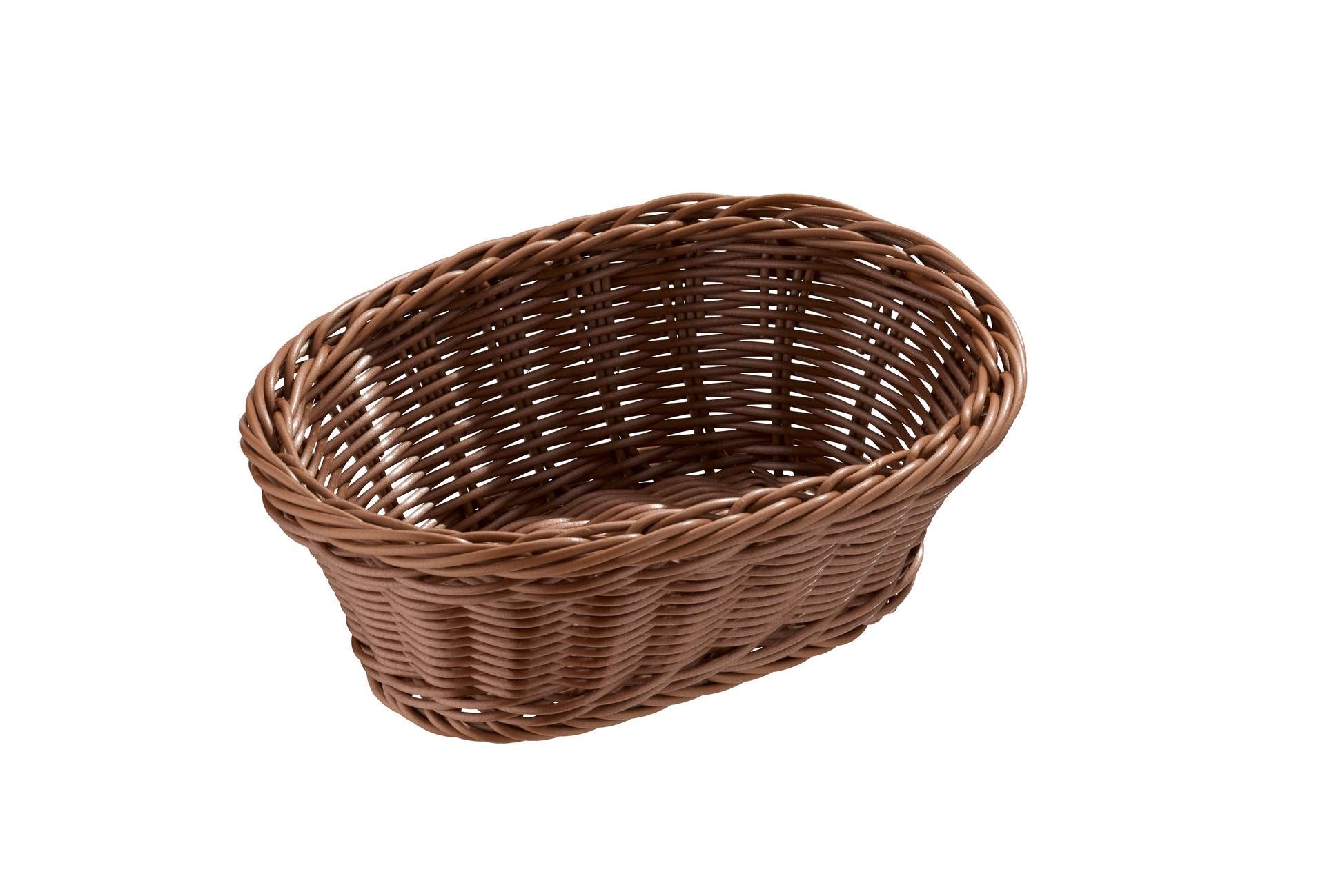 APS Cestino Pane Economico Ovale H.8 cm - 23 x 17 cm In Polipropilene Marrone 1
