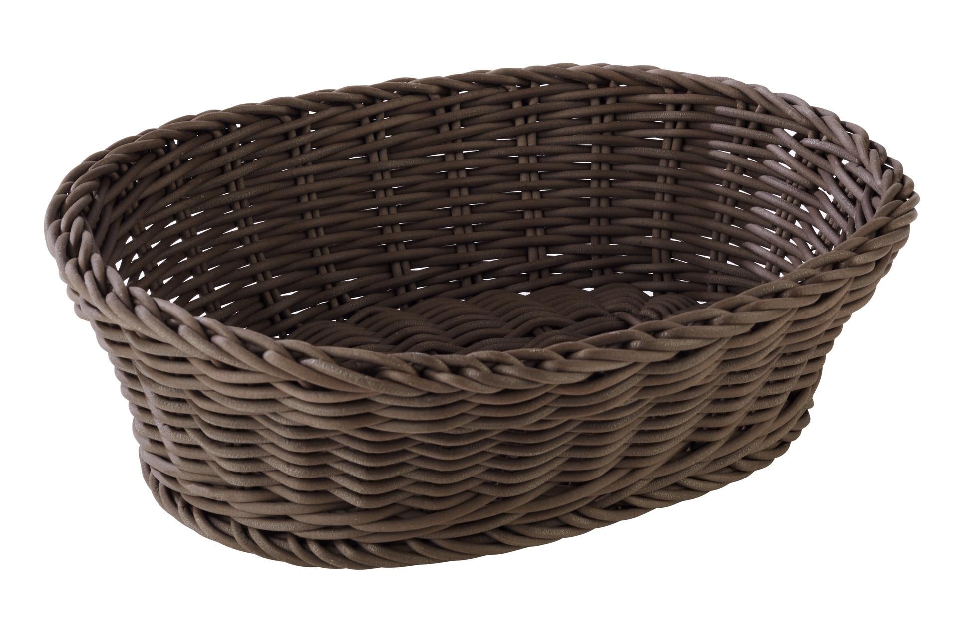 APS Profi Line Cestino Ovale H.6.5 cm - 25 x 19 cm In Polipropilene Marrone