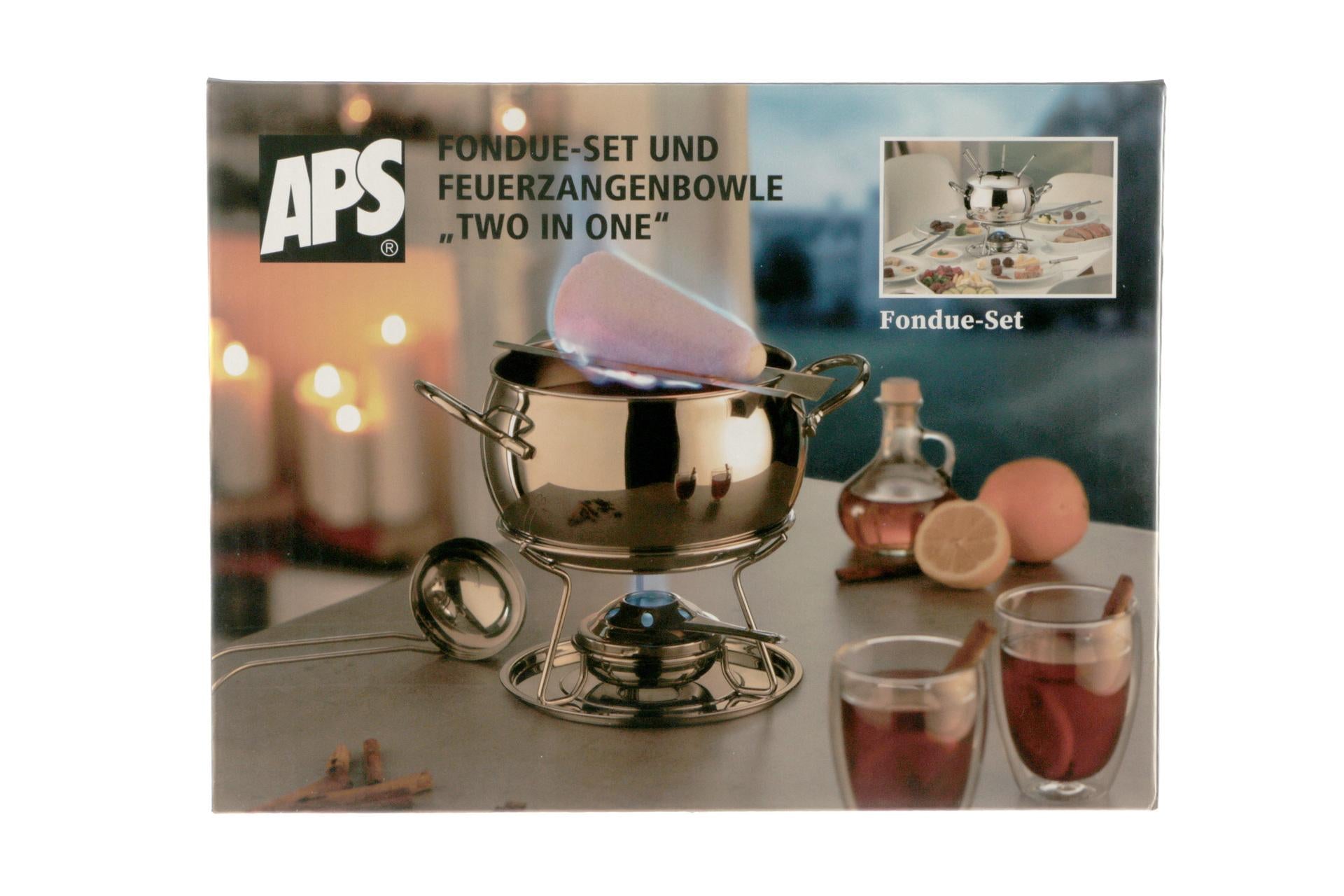 APS Set Fonduta e Punch 13 Pezzi Ø22 cm - H.23 cm 2.2L In Acciaio Inox e Polipropilene 7
