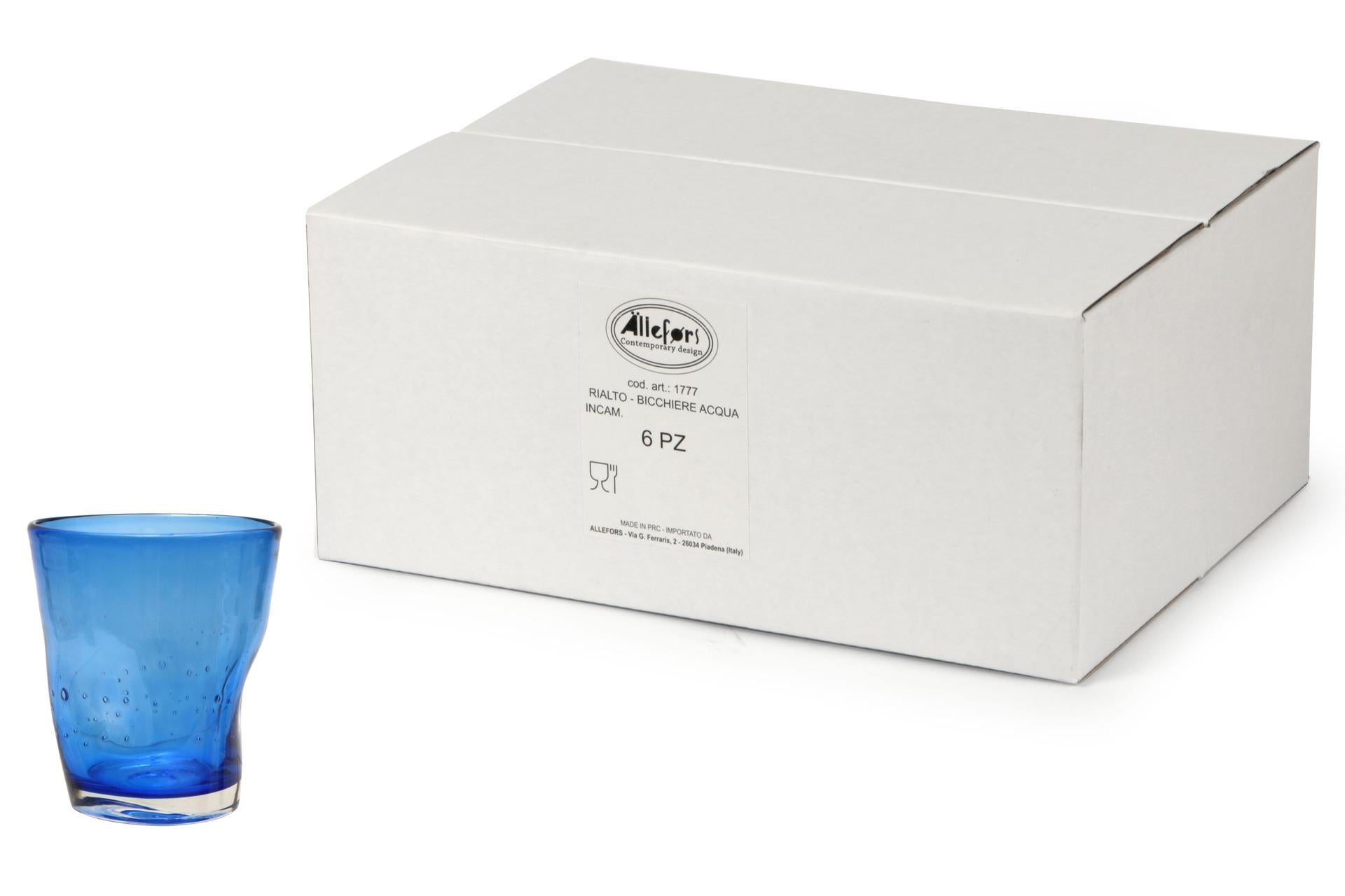 Import Tavola Professional Rialto Bicchiere Acqua 35 cl - Incamiciato Blu In Pasta di Vetro Soffiato a Bocca - Set 6 Pz 3