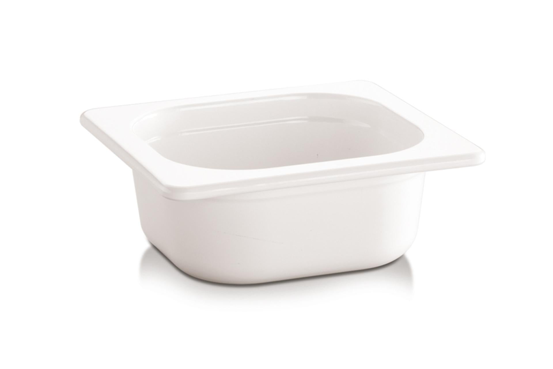 APS Ecoline Contenitore GN 1/6 H.6.5 cm - 17.6 x 16.2 cm 0.8 Litri In Melamina Bianco Impilabile 1