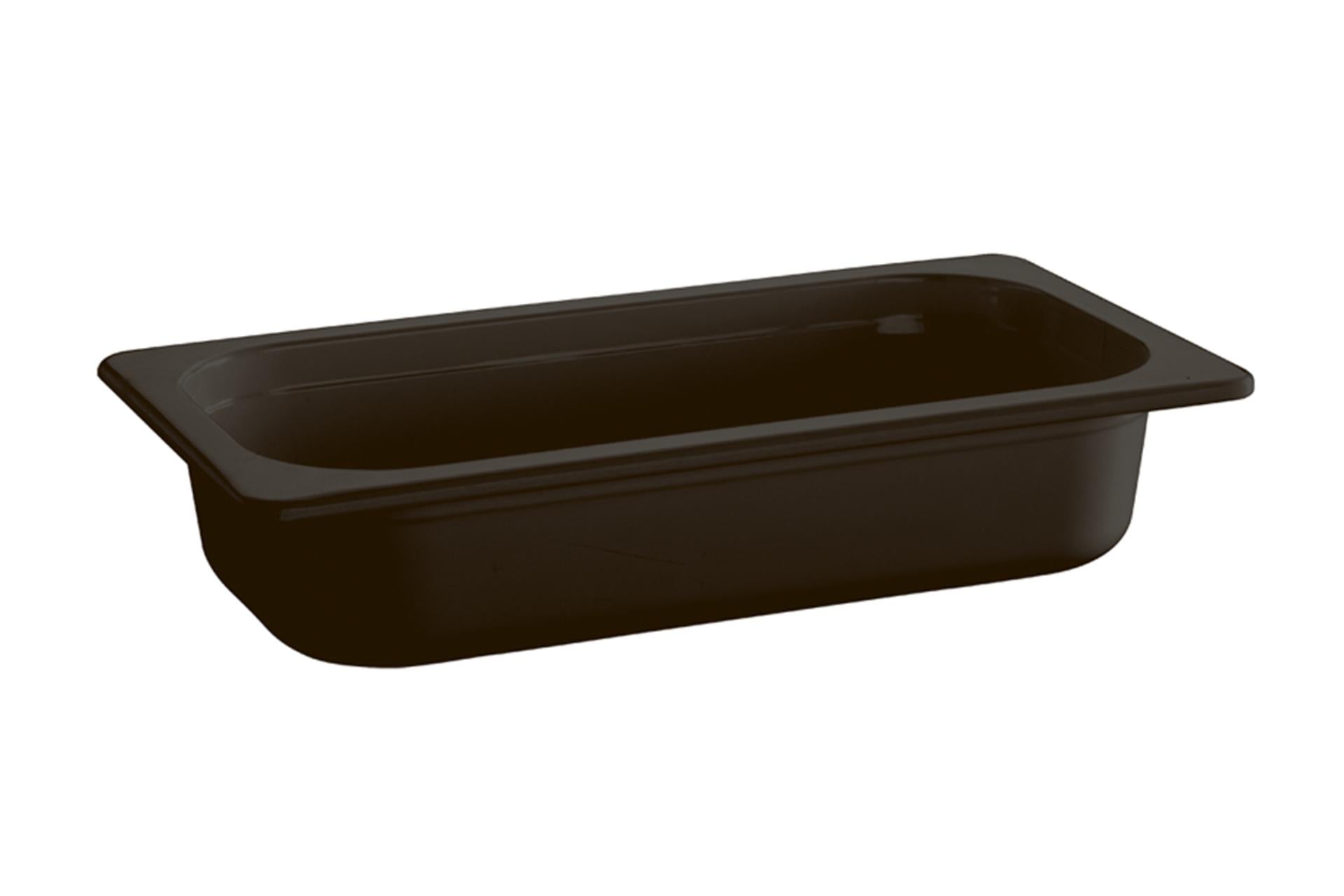 APS Ecoline Contenitore GN 1/4 H.6.5 cm - 26.4 x 16.2 cm 1.35 Litri In Melamina Nero Impilabile 1